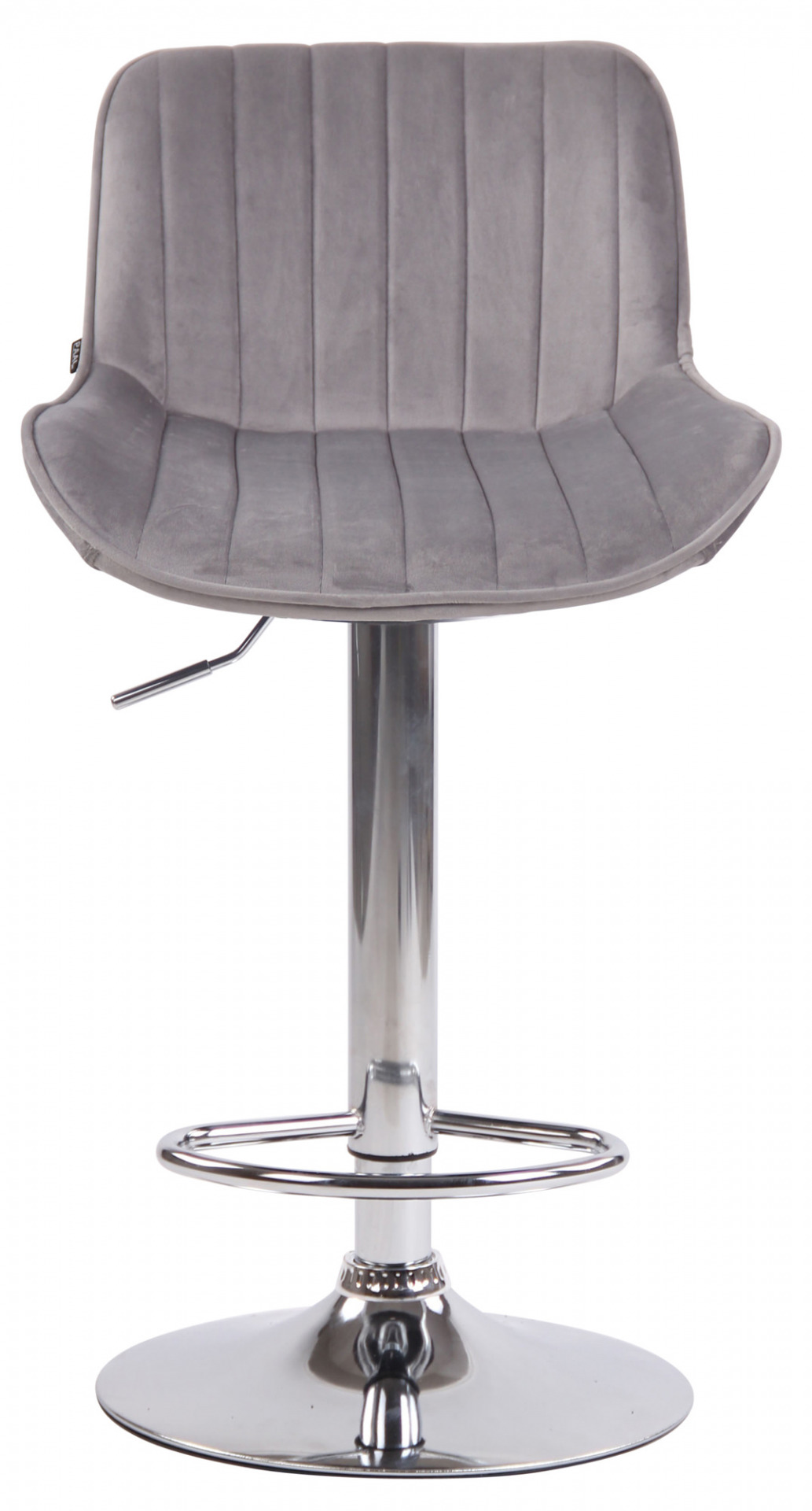 Barhocker Lentini Samt chrom, grau