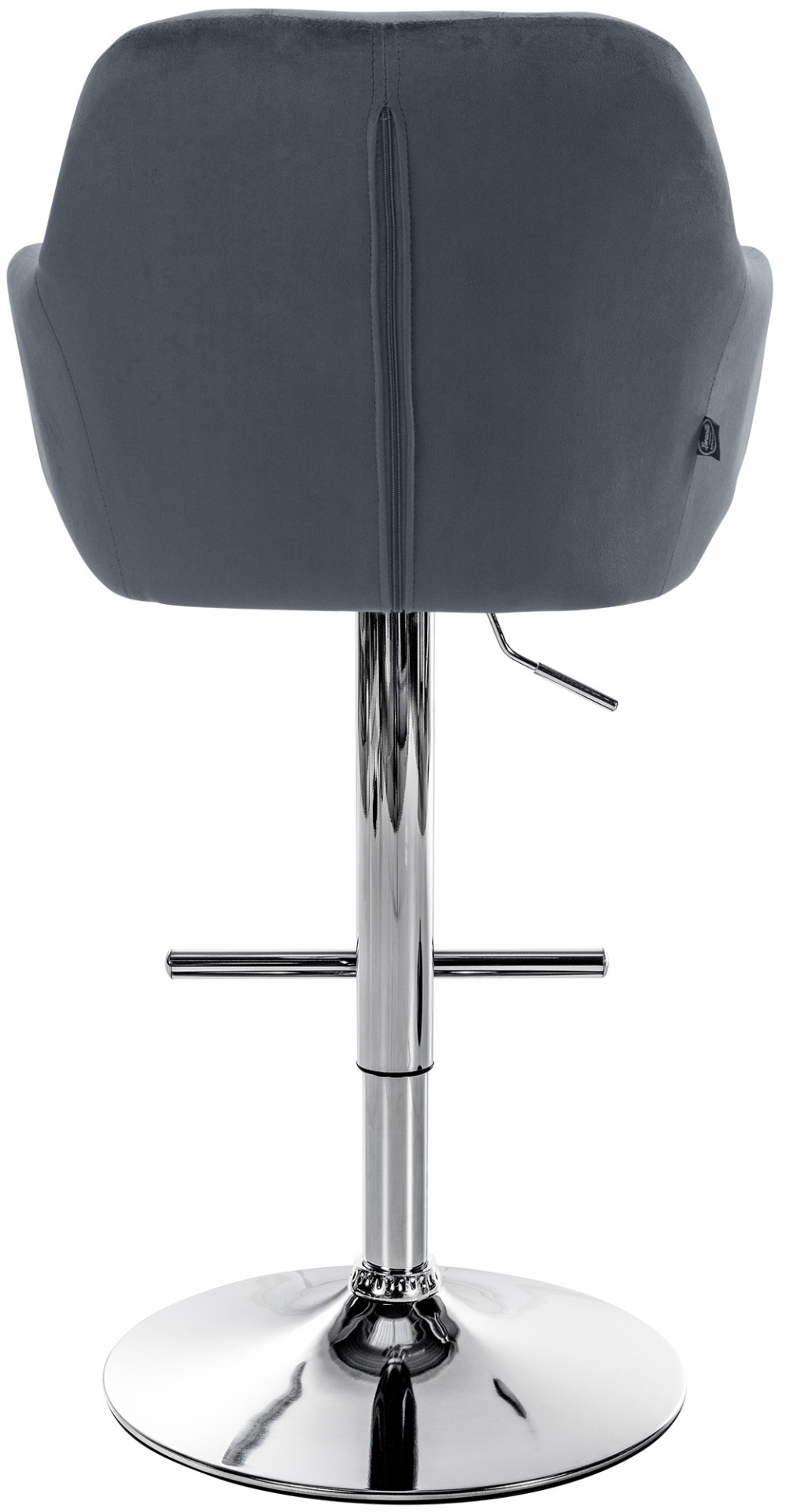 Barhocker Natoma Samt chrom, dunkelgrau