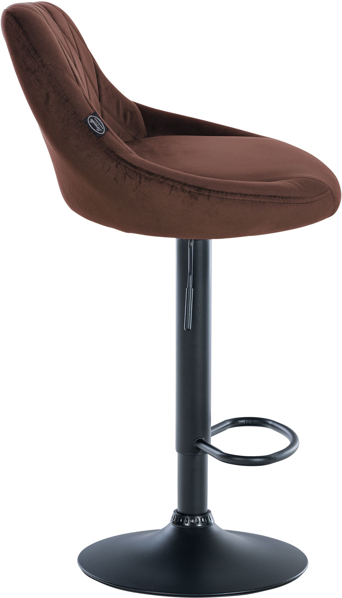 2er Set Barhocker Lazio Samt schwarz, braun