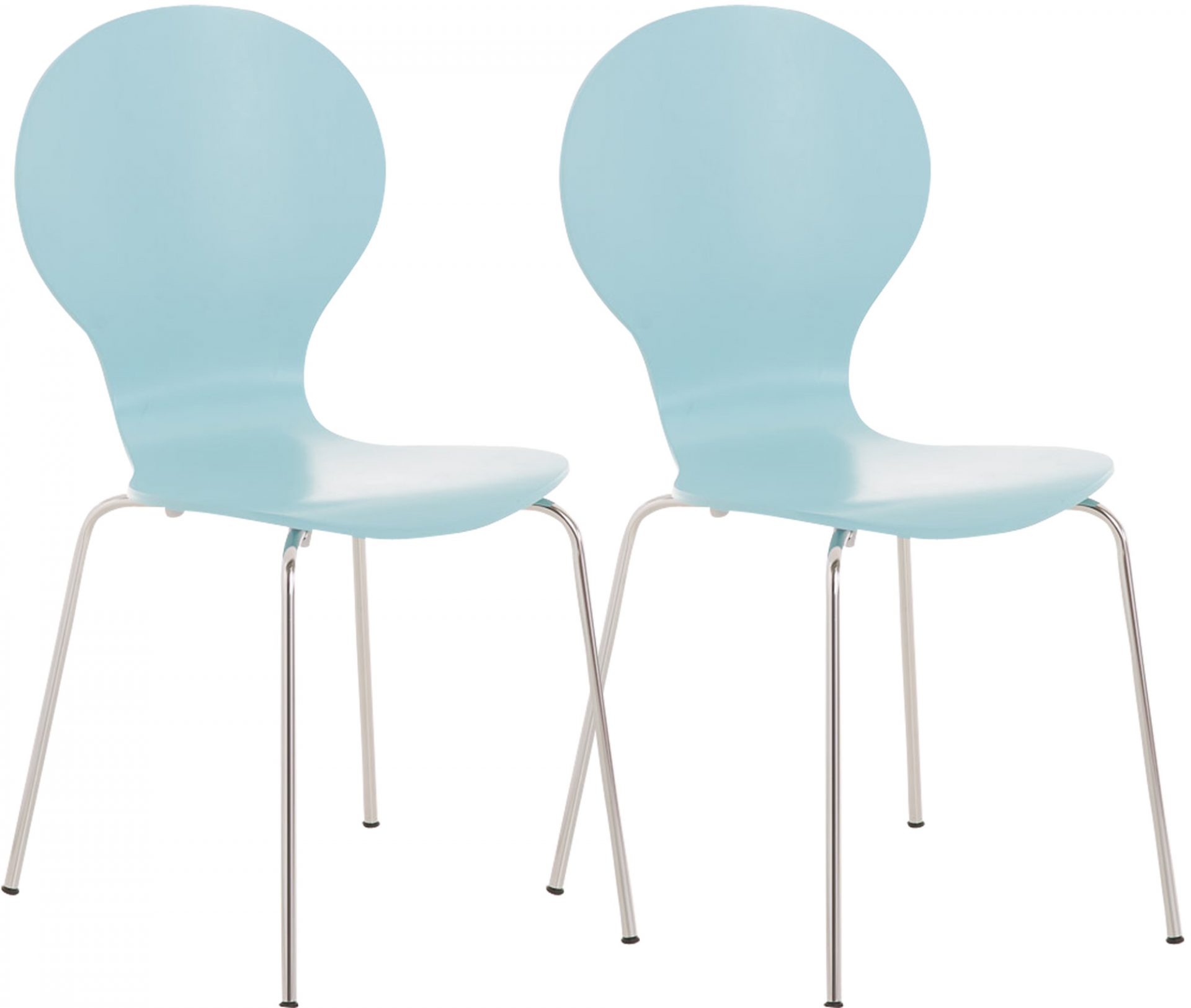 2er Set Besucherstuhl Diego, hellblau