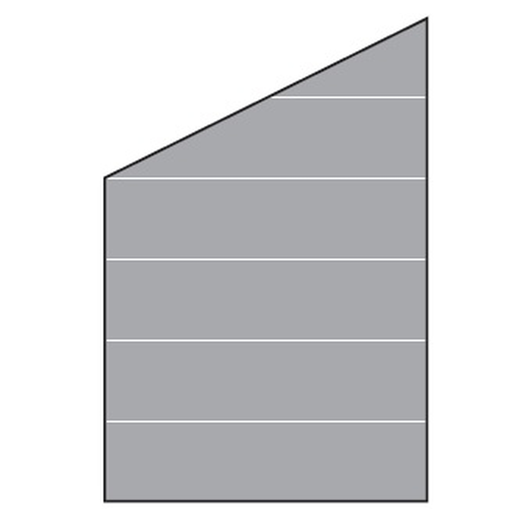 VETRO Glasscheibe ECKE links, B 1200 x H 1200/1800 mm, Streifen-Dekor 82, satiniert