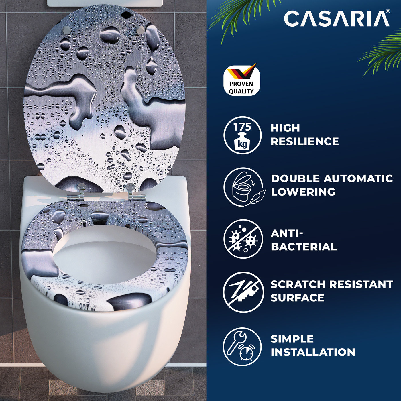 Toilettensitz Waterdrops mit Absenkautomatik