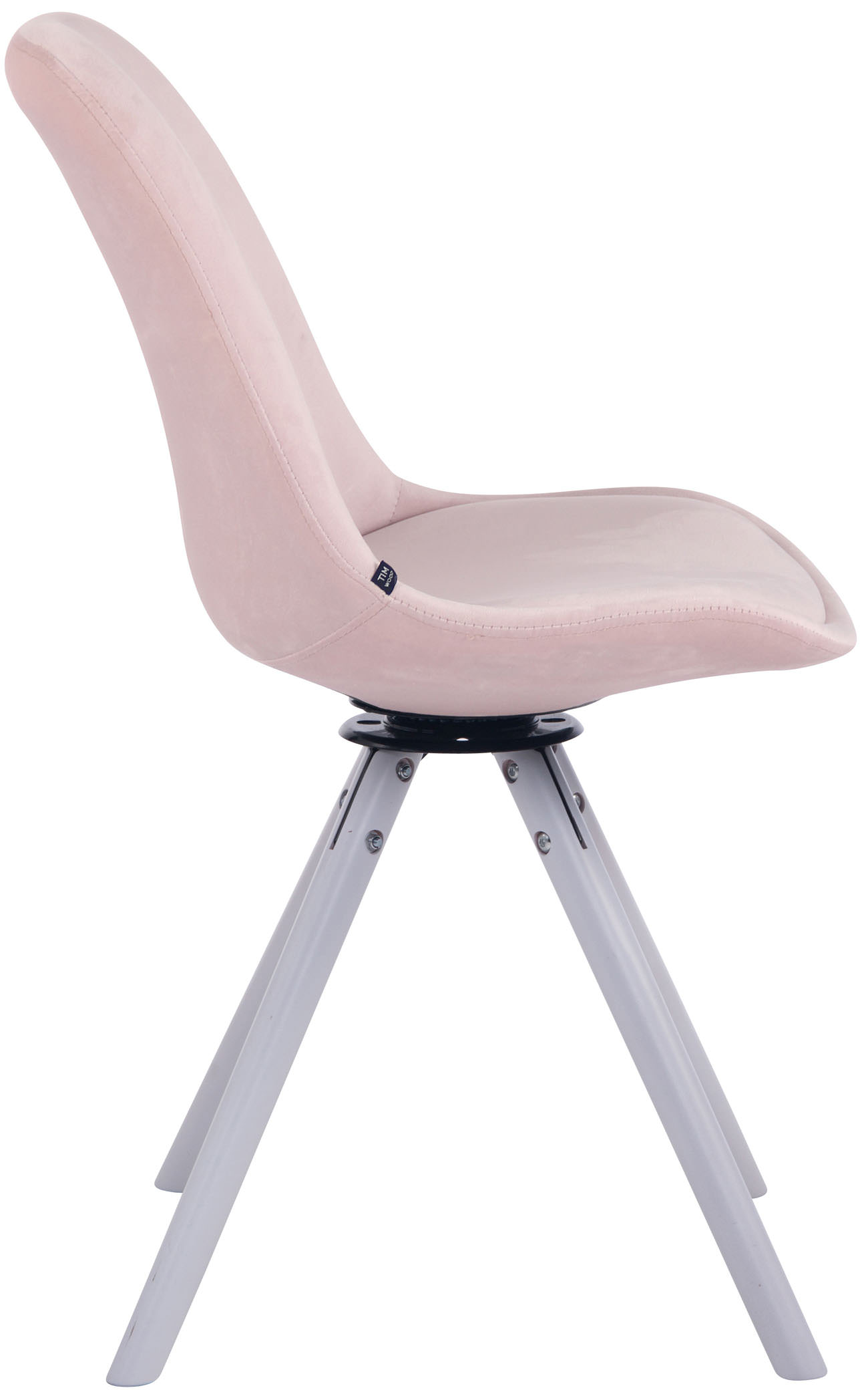 Esszimmerstuhl Troyes Samt Rund weiß, pink