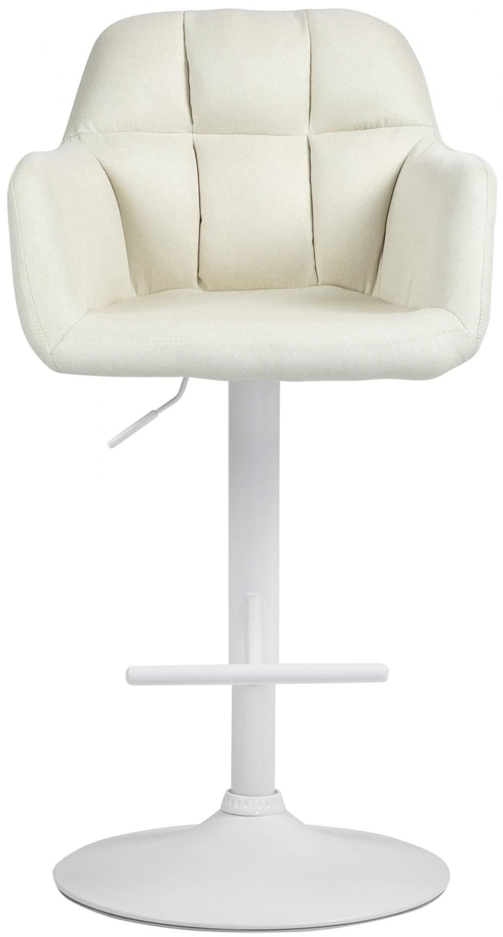 Barhocker Natoma Stoff weiß, creme