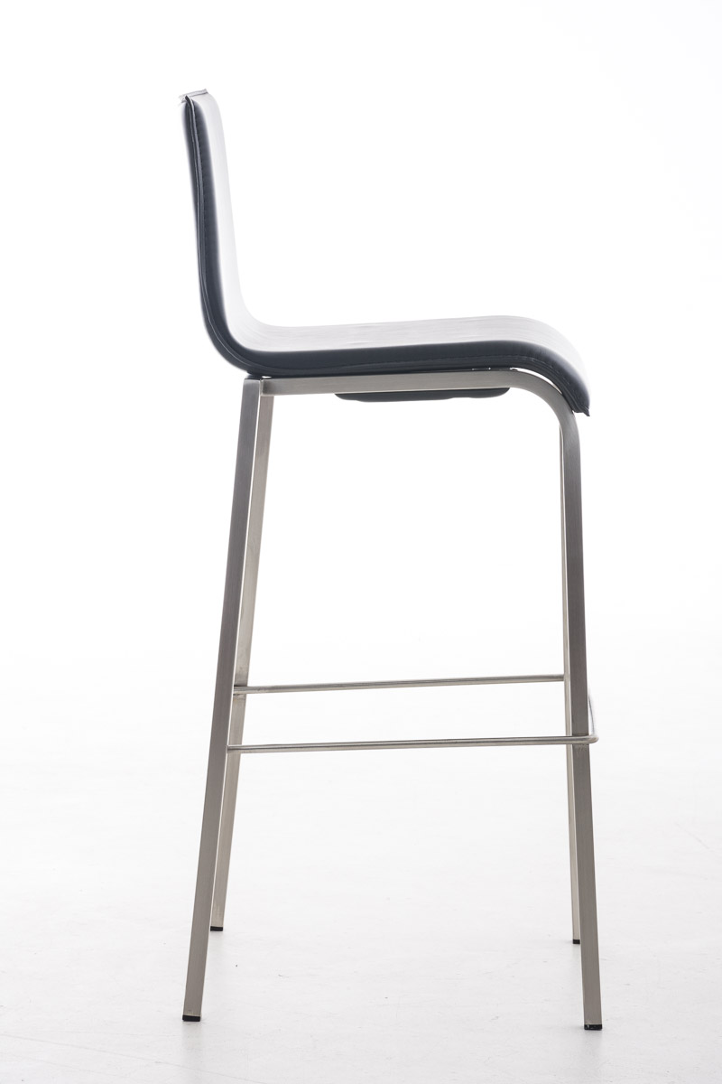 Barhocker Avola Leder Flach E78, schwarz