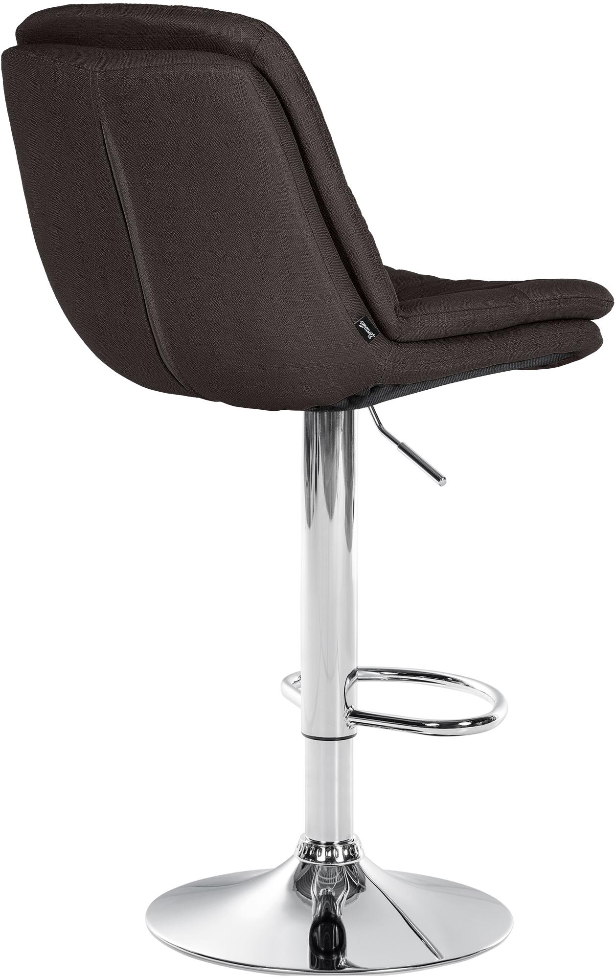 Barhocker Laurel Stoff chrom, dunkelgrau