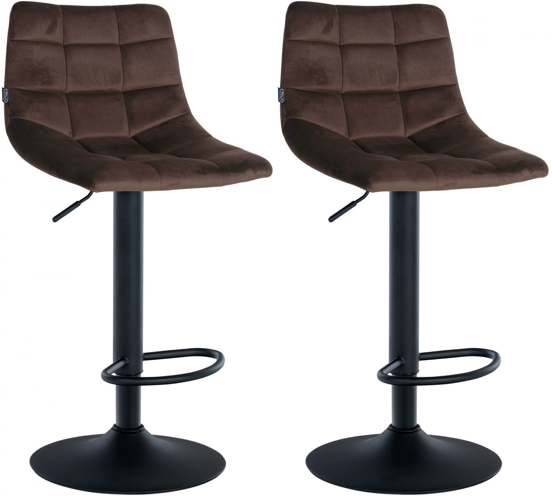 2er Set Barhocker Jerry Samt schwarz, braun