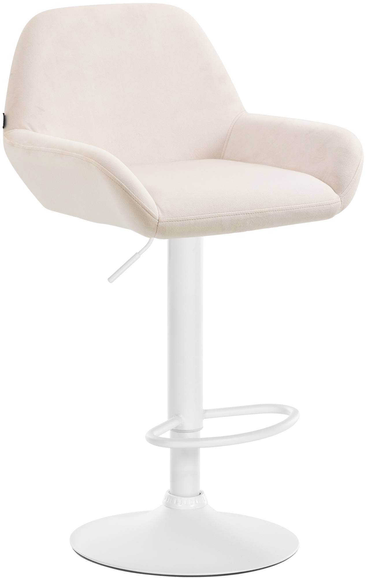 Barhocker Braga Samt weiß, creme
