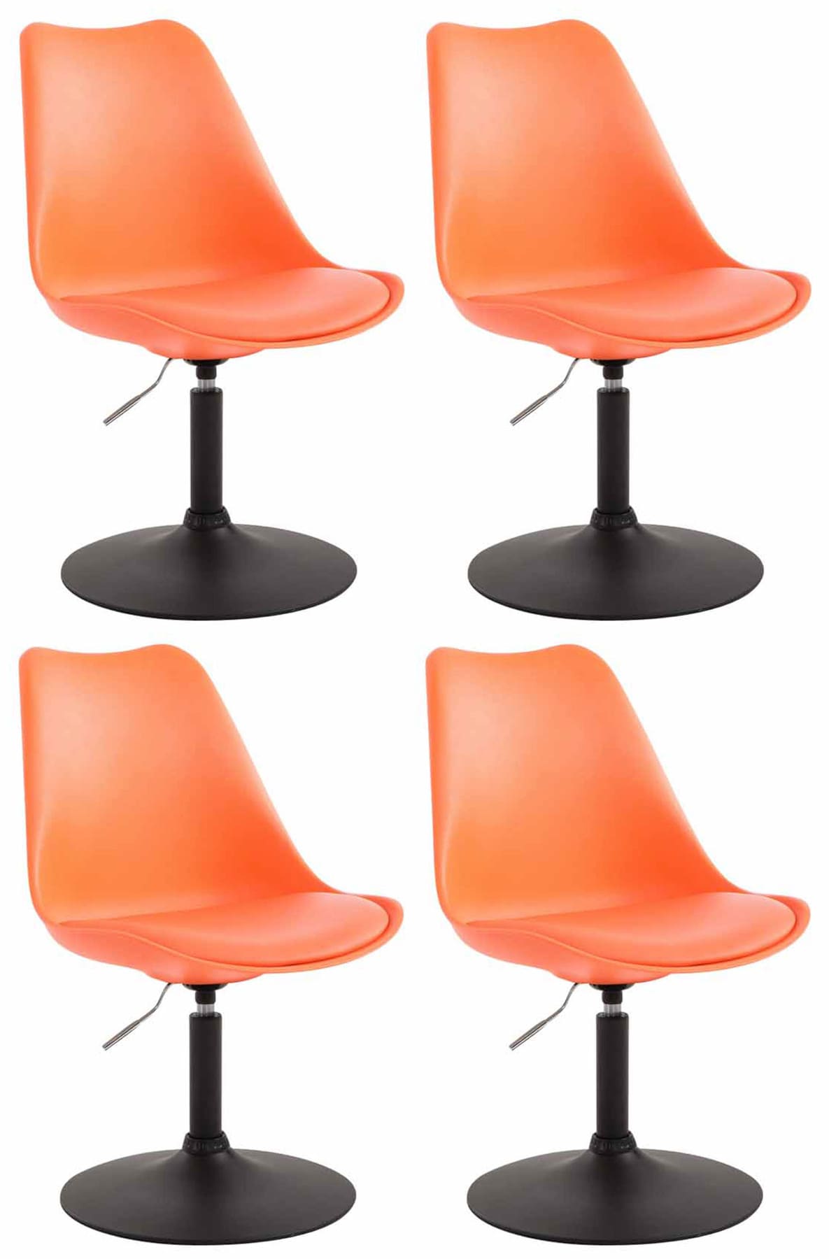 4er Set Esszimmerstühle Maverick B Kunststoff, orange