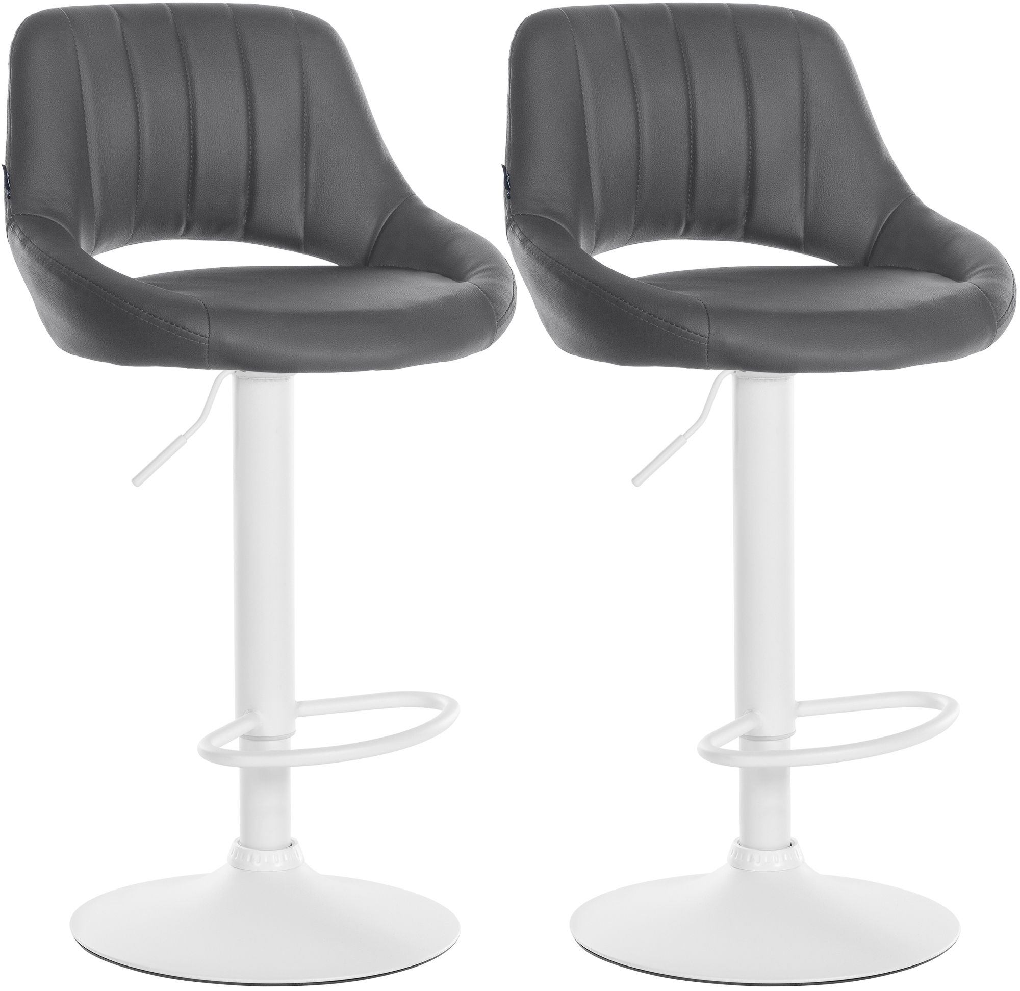 2er Set Barhocker Milet Kunstleder W, grau