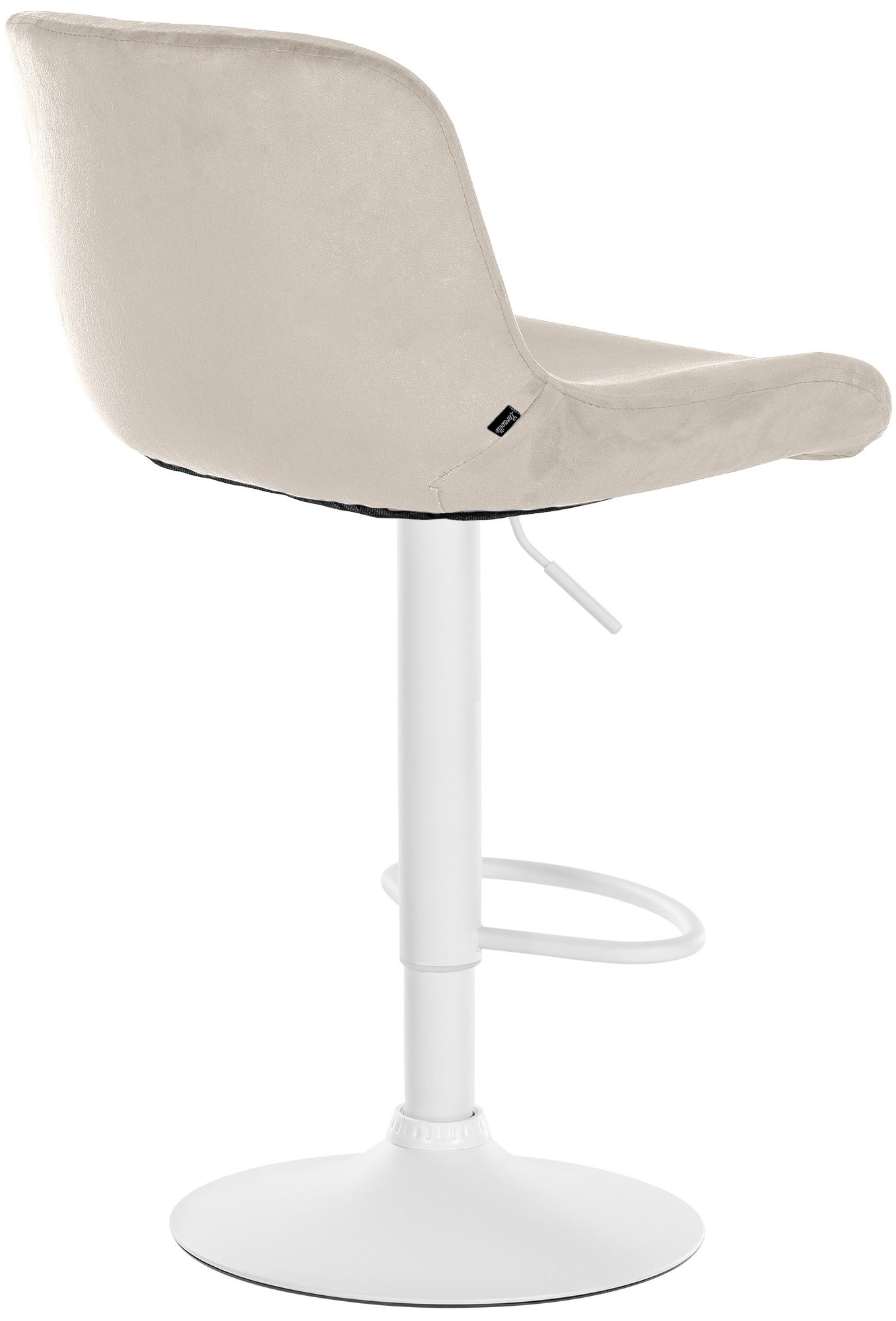 Barhocker Solon Weiß Samt, creme