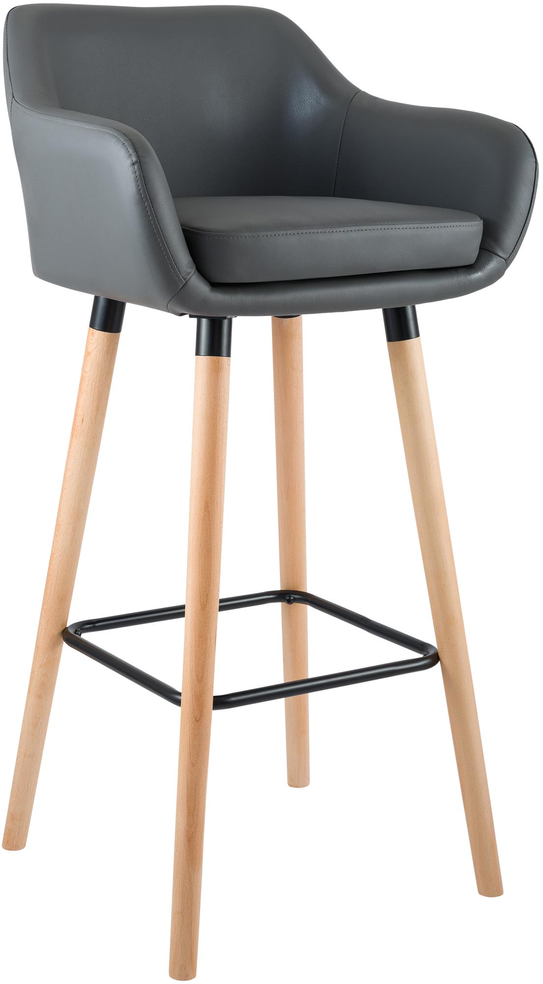 Barhocker Grant Kunstleder, grau