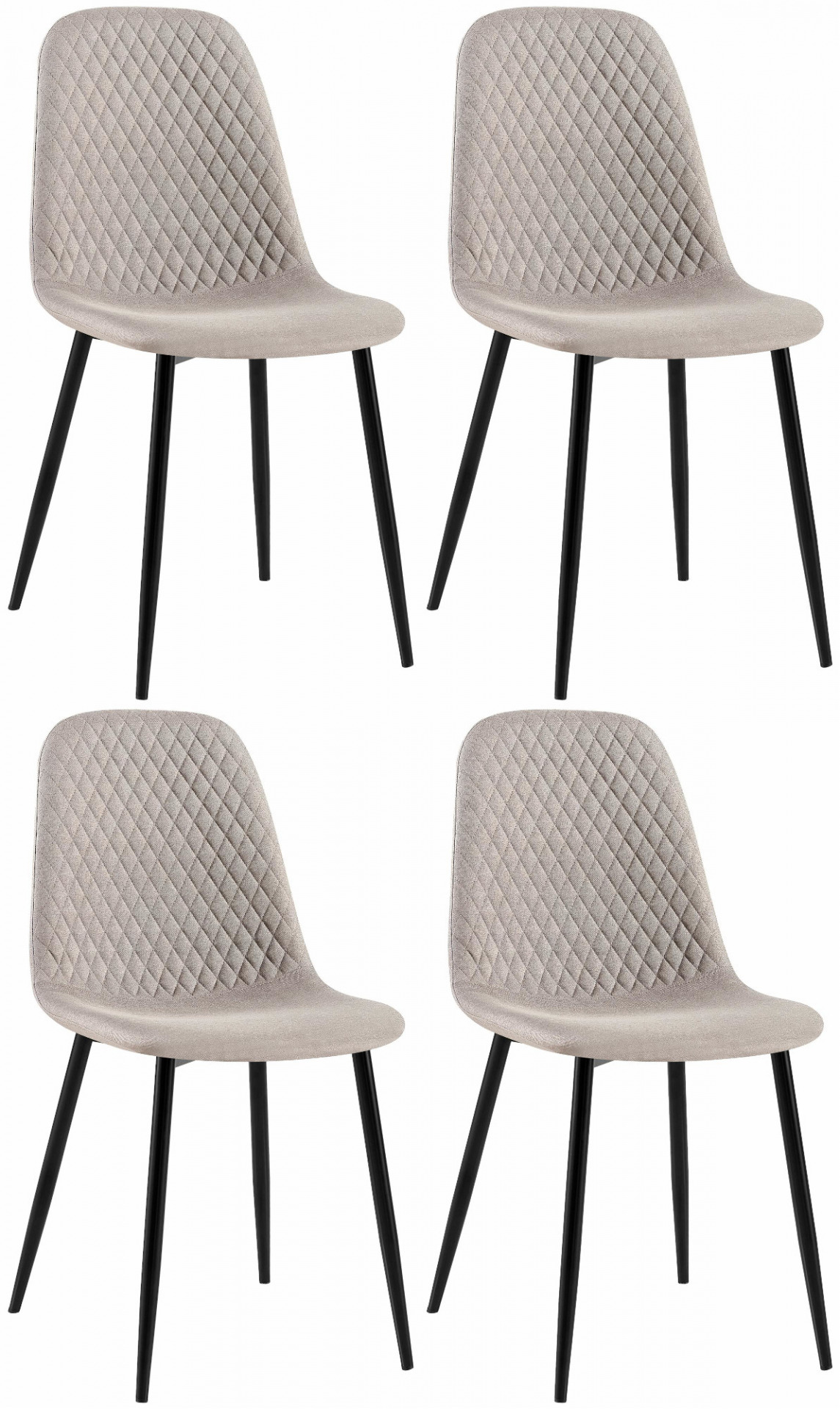 4er Set Stühle Giverny Stoff, grau