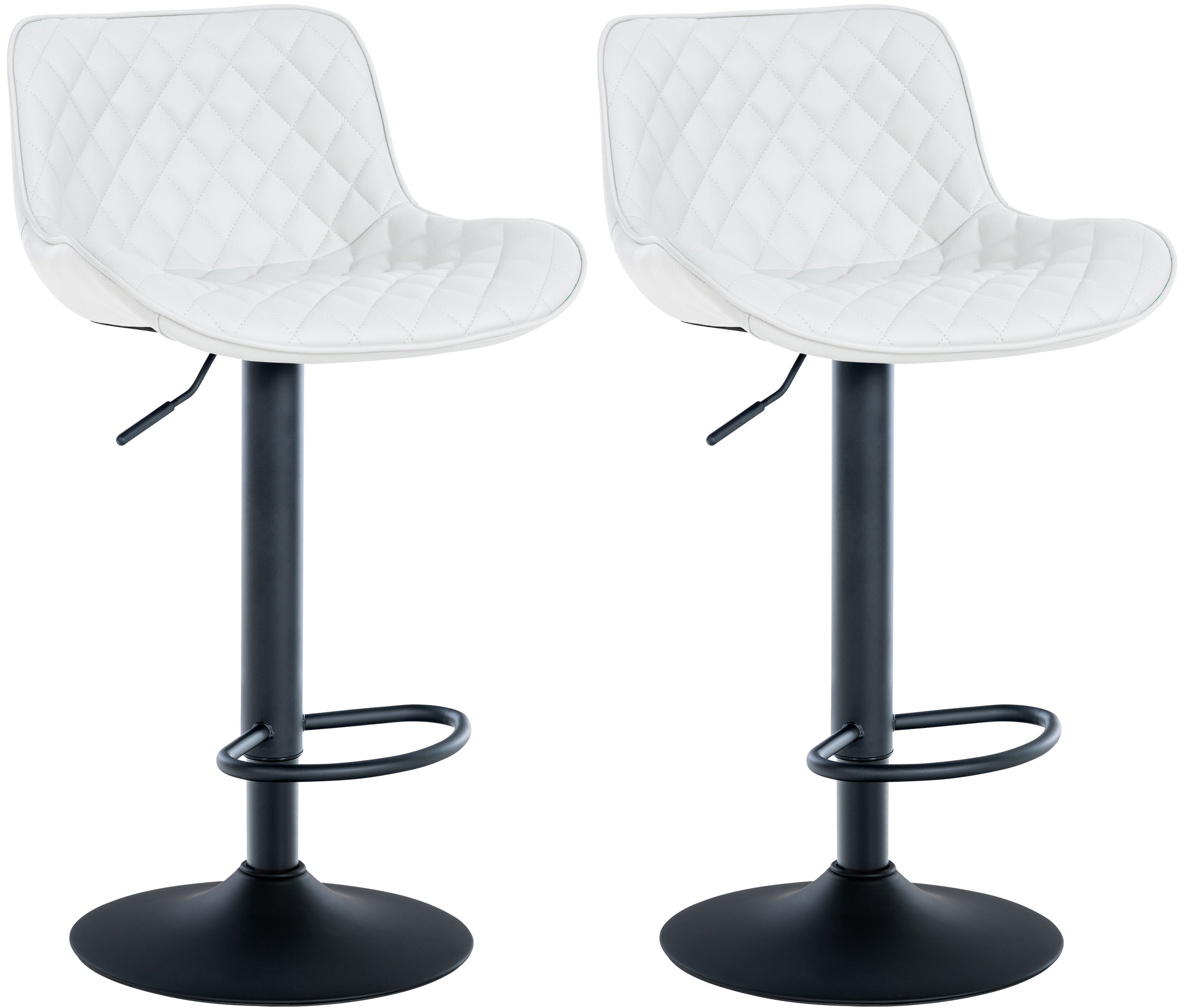 2er Set Barhocker Minosa Kunstleder, weiß