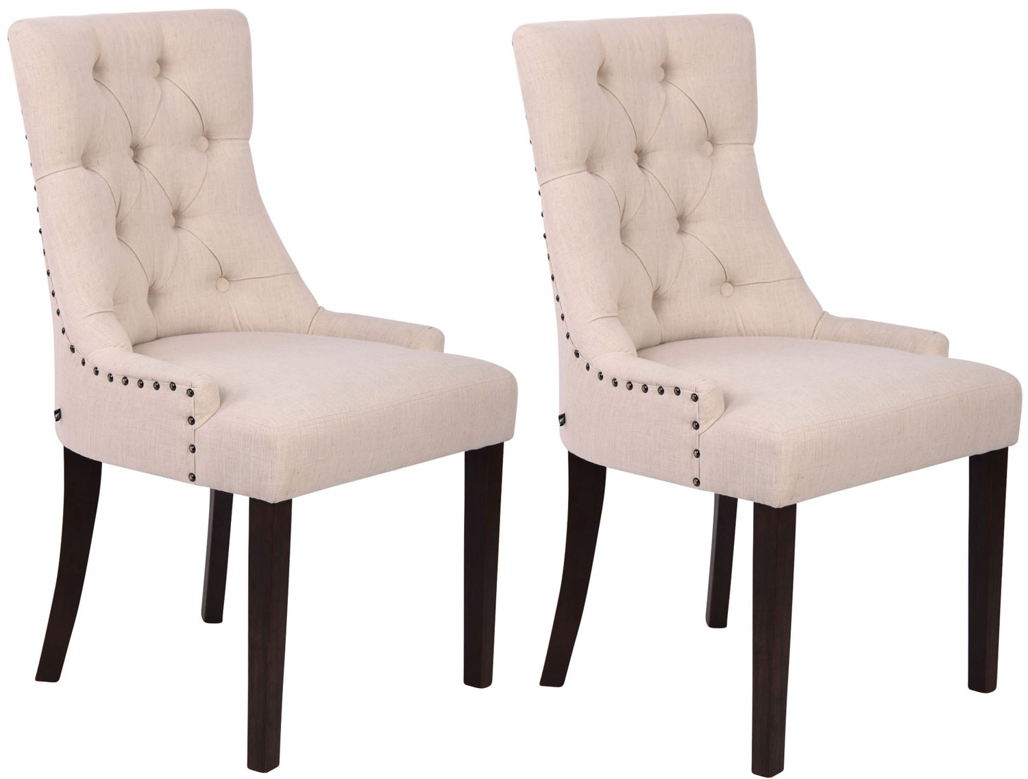 2er Set Esszimmerstuhl Aberdeen Stoff antik, creme