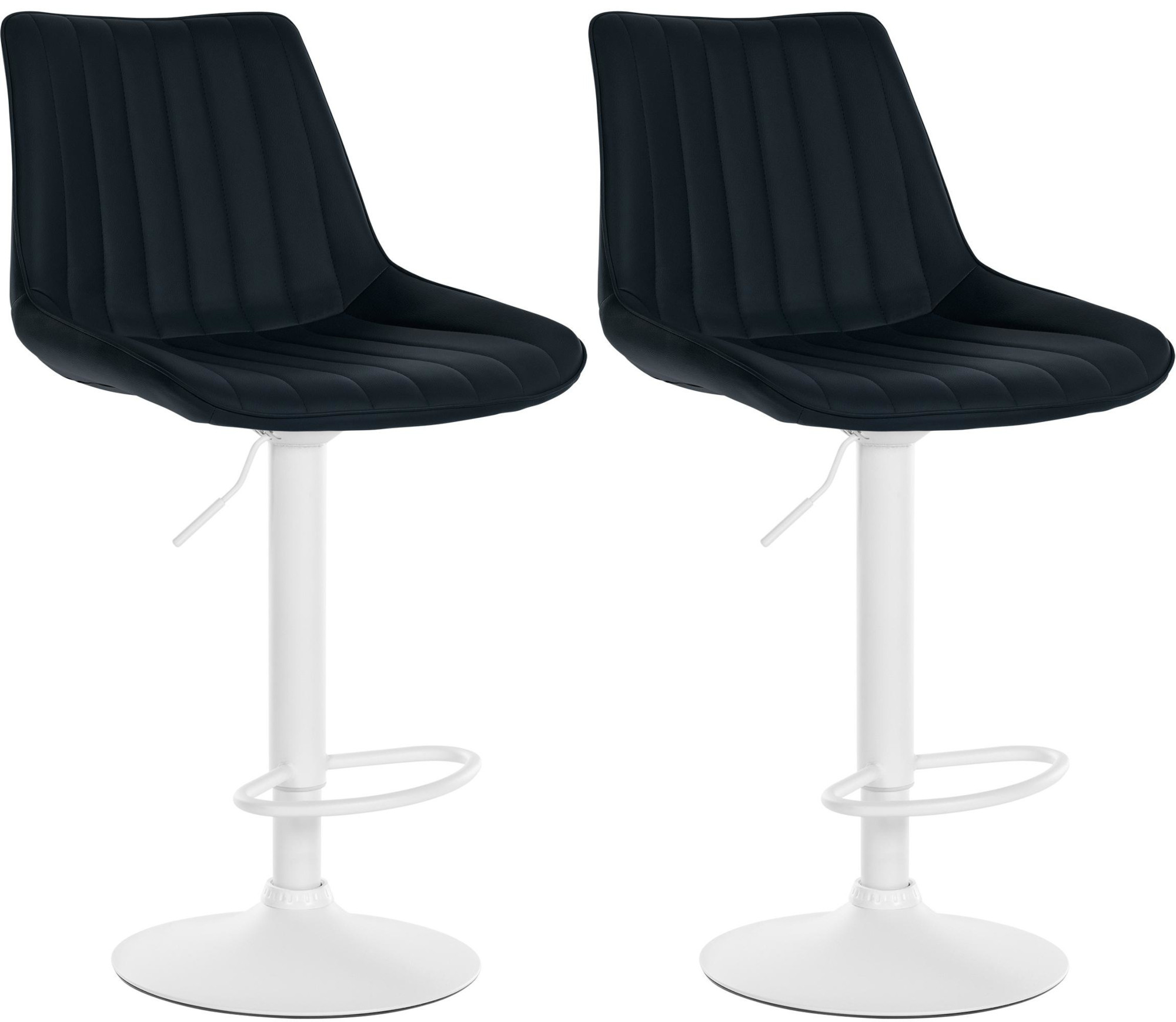 2er Set Barhocker Toni Kunstleder weiß, schwarz