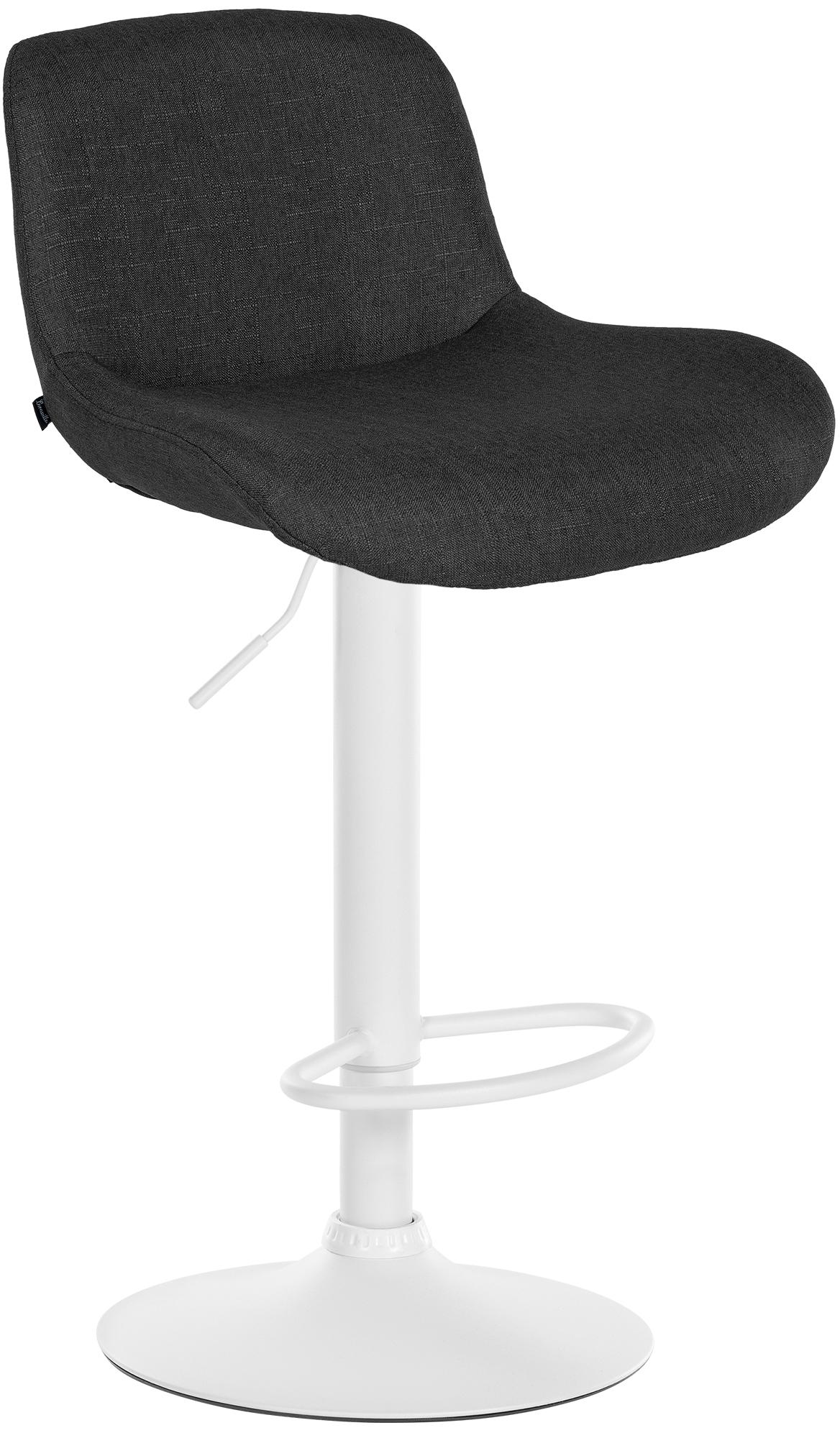 Barhocker Solon Weiß Stoff, schwarz