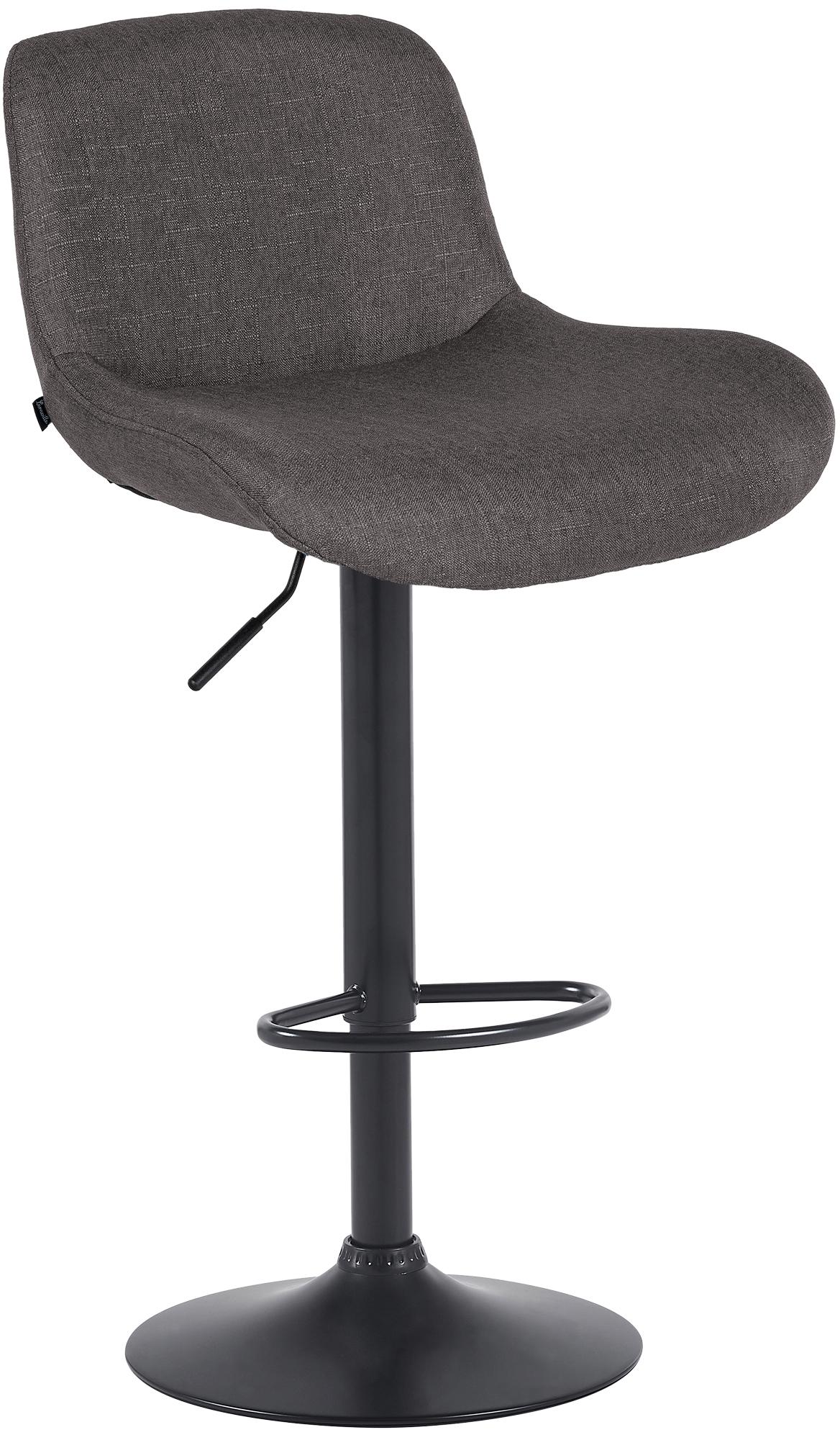 Barhocker Solon Schwarz Stoff, dunkelgrau