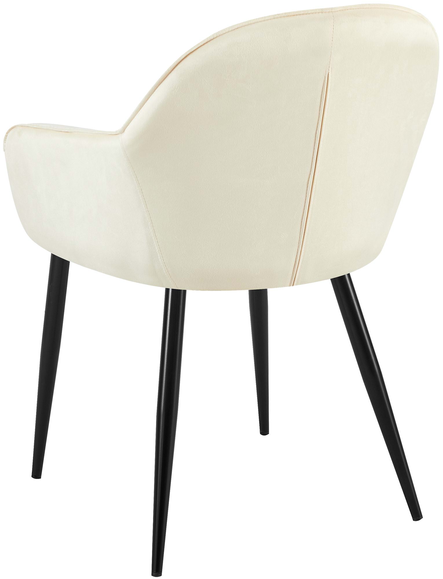 2er Set Esszimmerstuhl Boise Samt, creme
