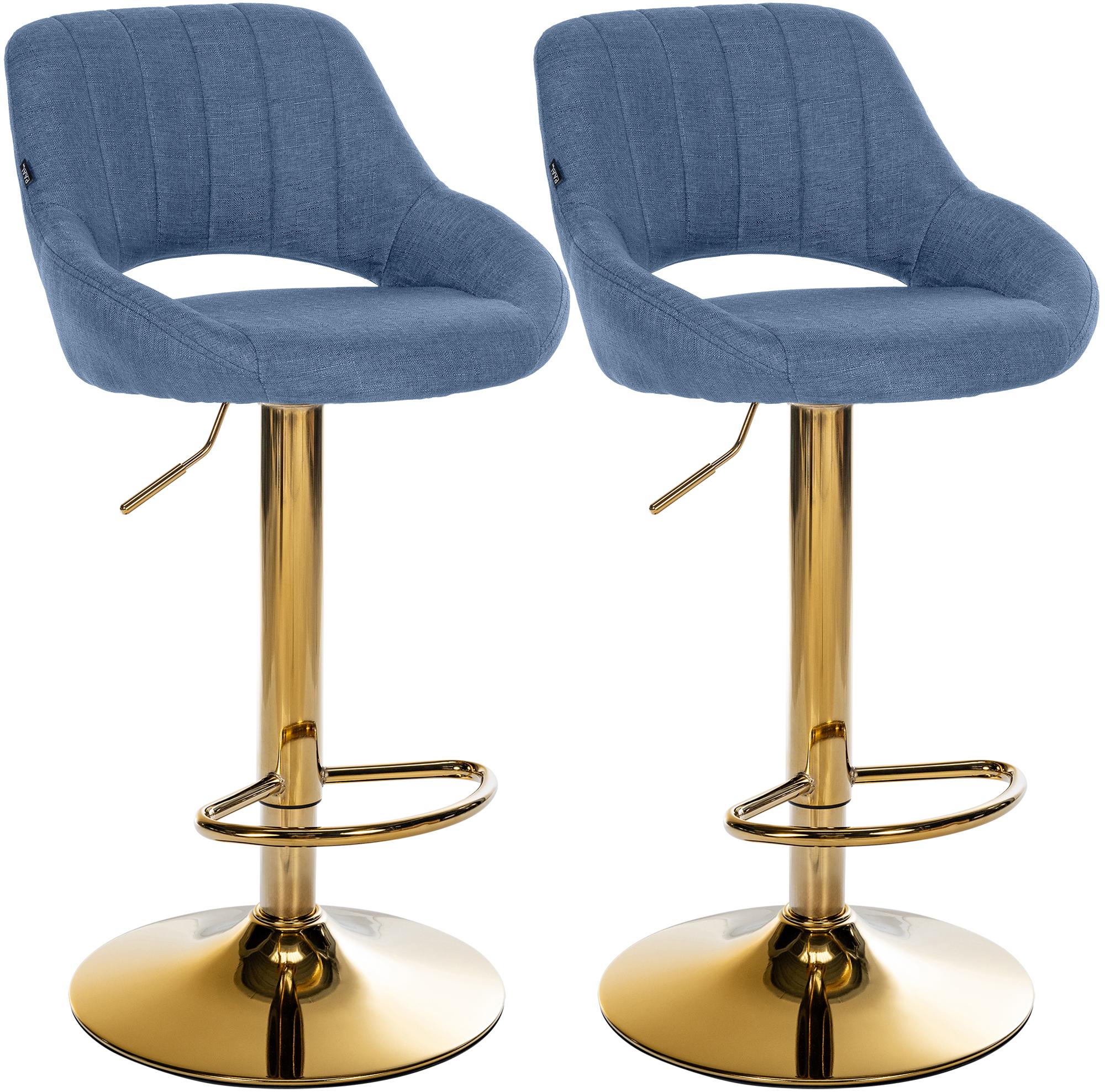 2er Set Barhocker Milet Stoff G, blau