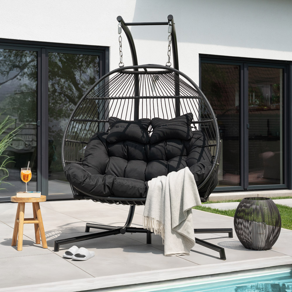 Hängesessel LOMA – 2 Sitzer Schwarz