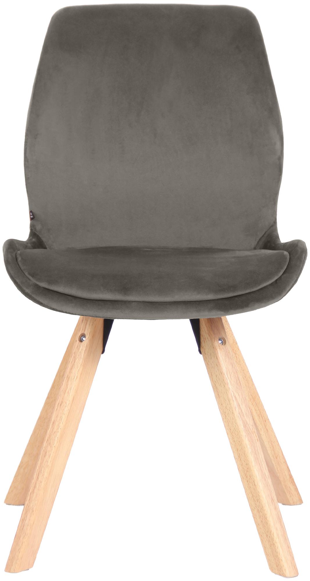 4er Set Stuhl Luna Samt, grau