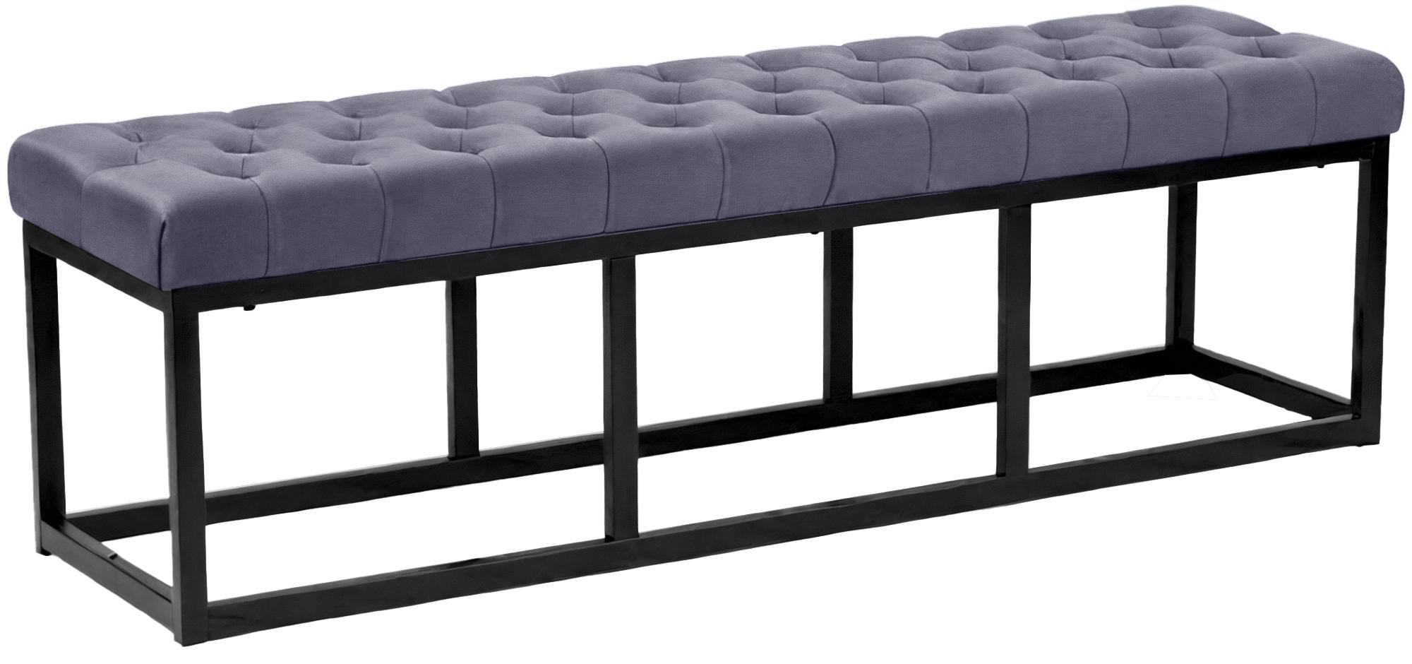 Sitzbank Polson Samt Schwarz 150 cm, grau