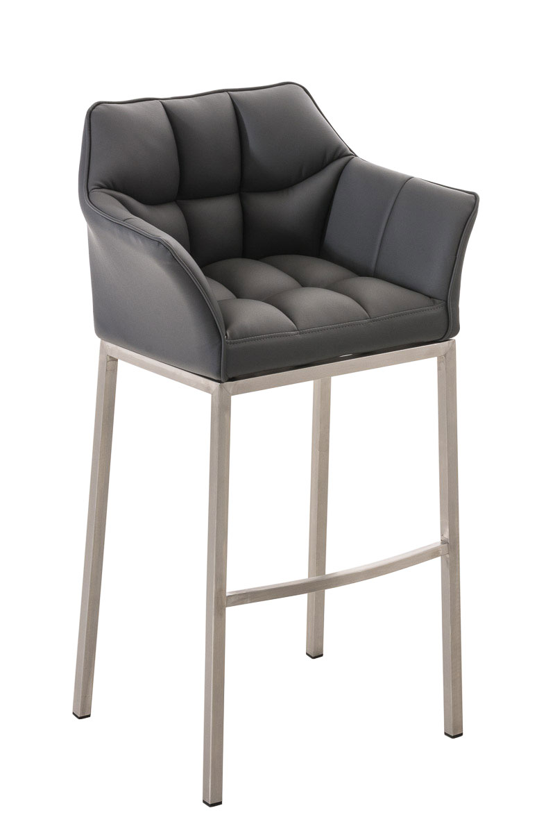 Barhocker Damaso E mit 4-Fuß Gestell, grau