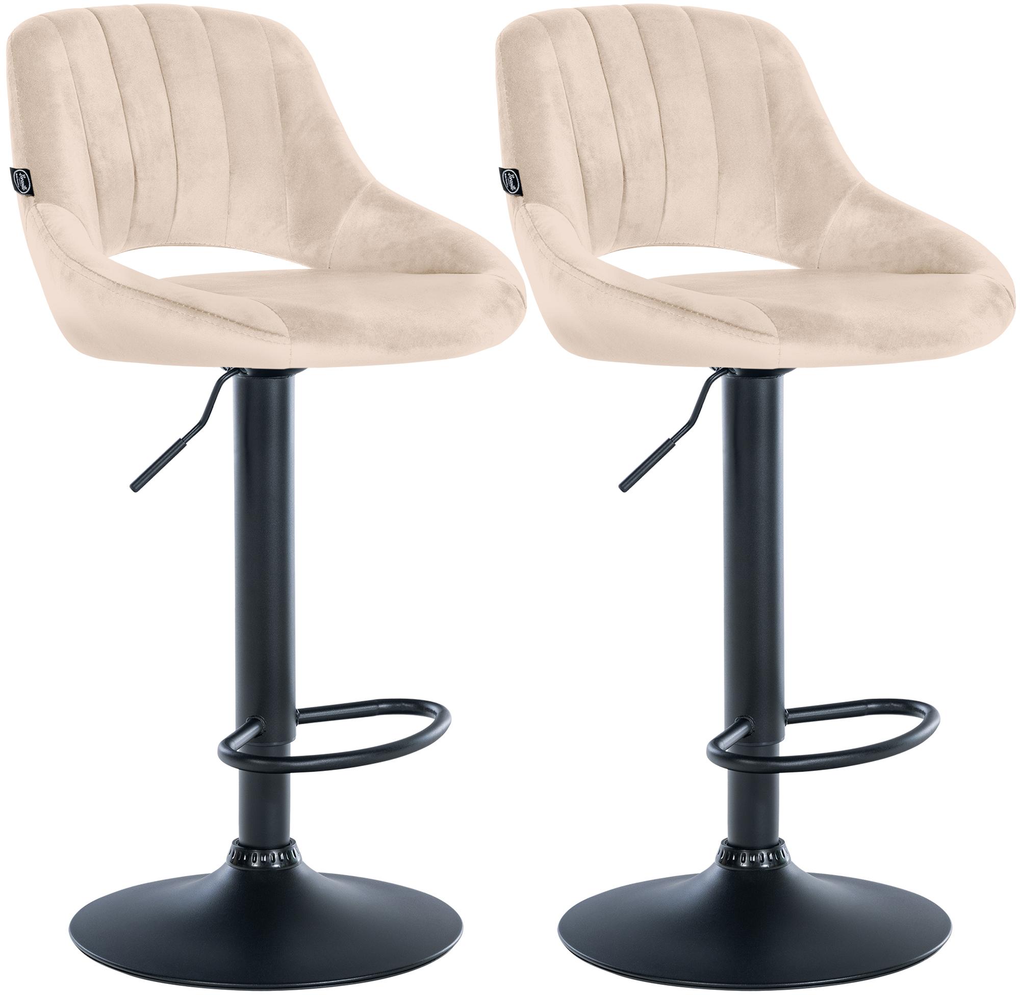 2er Set Barhocker Milet Samt B, creme