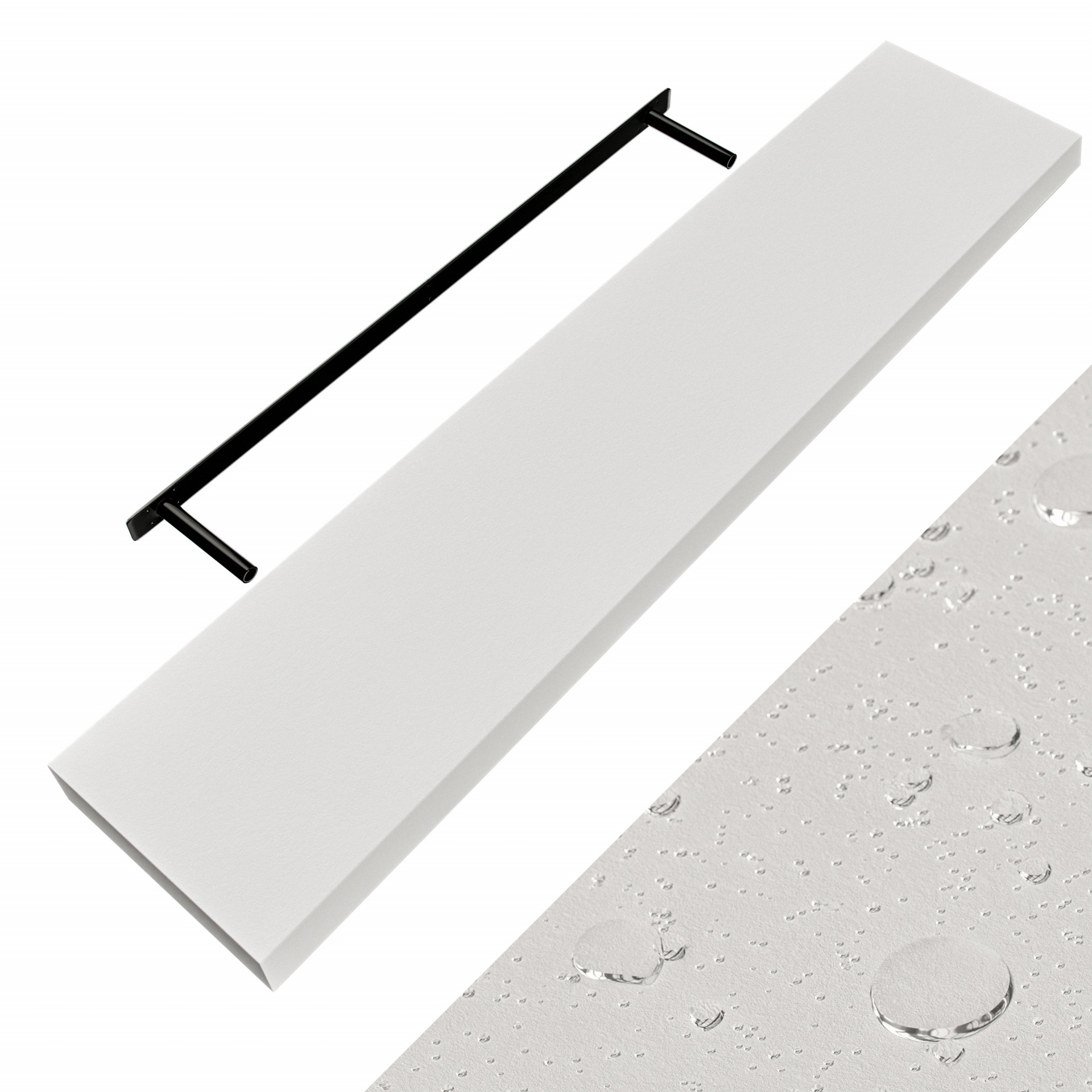 Schweberegal 110cm weiß matt