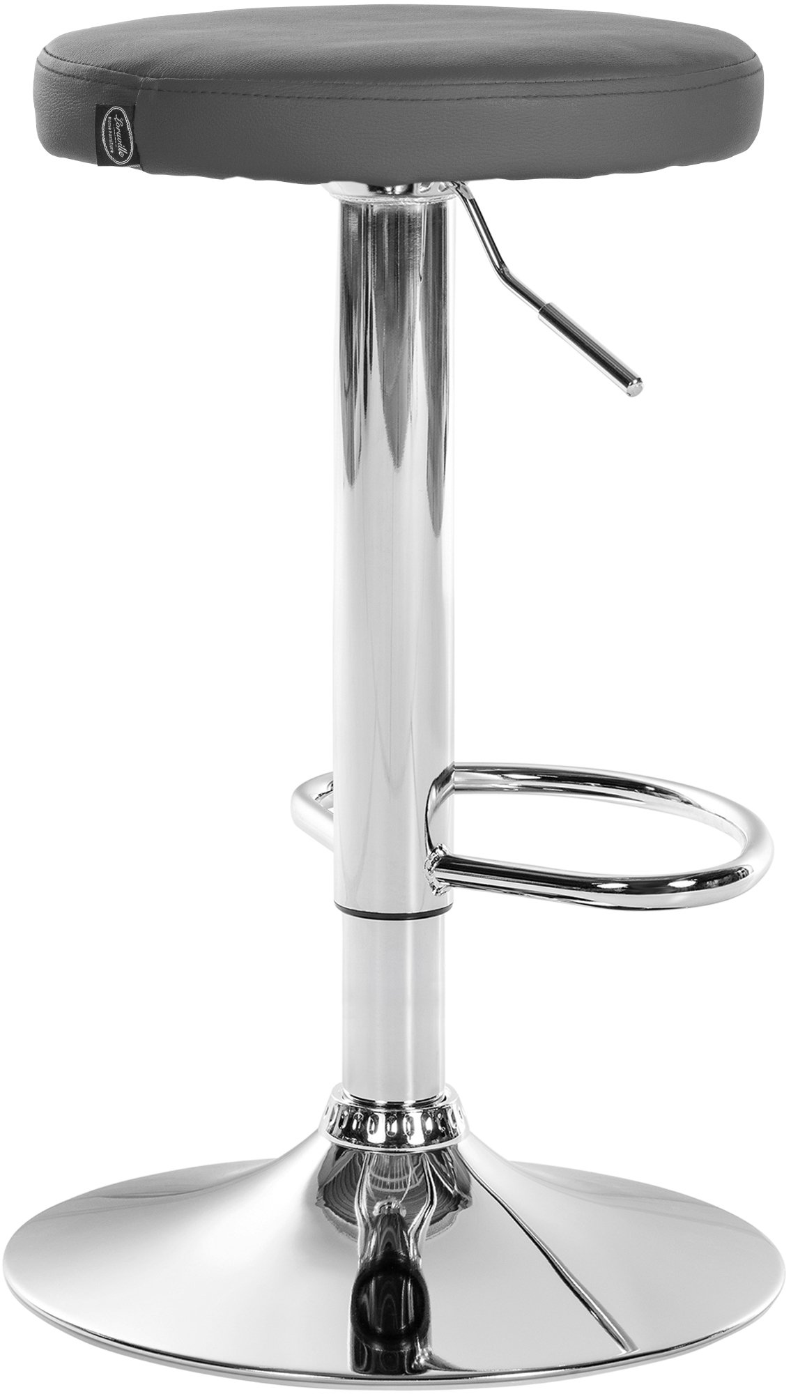2er Set Barhocker Ponte Kunstleder chrom, grau