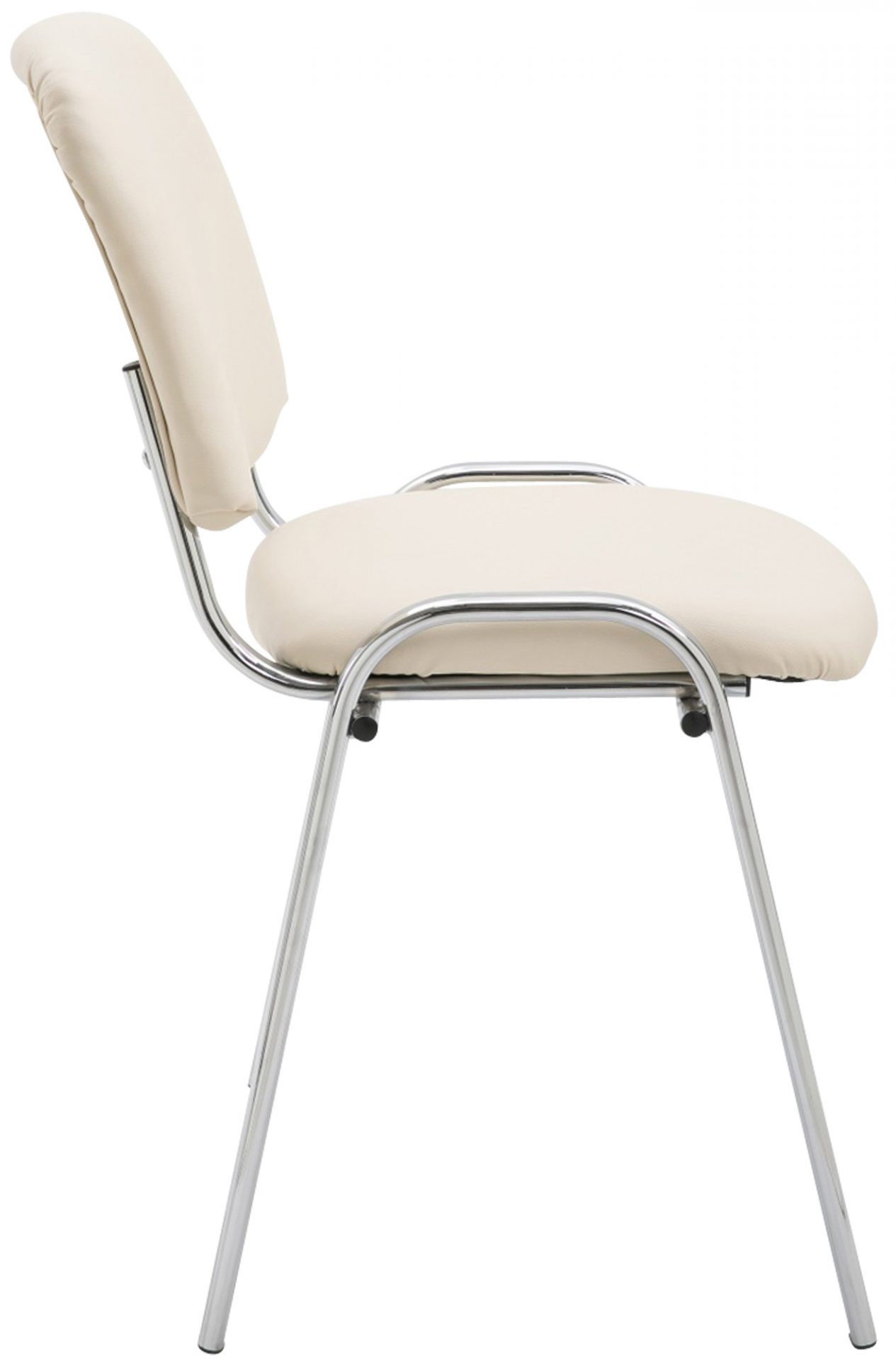 Besucherstuhl Ken C Kunstleder, creme