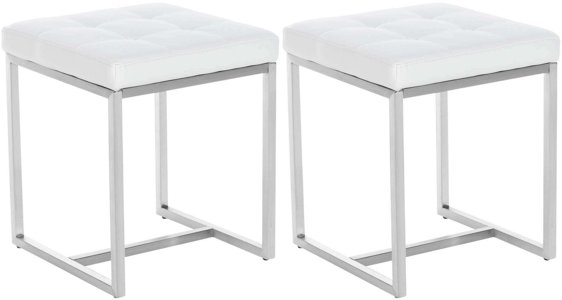 2er Set Sitzhocker Barci, weiß