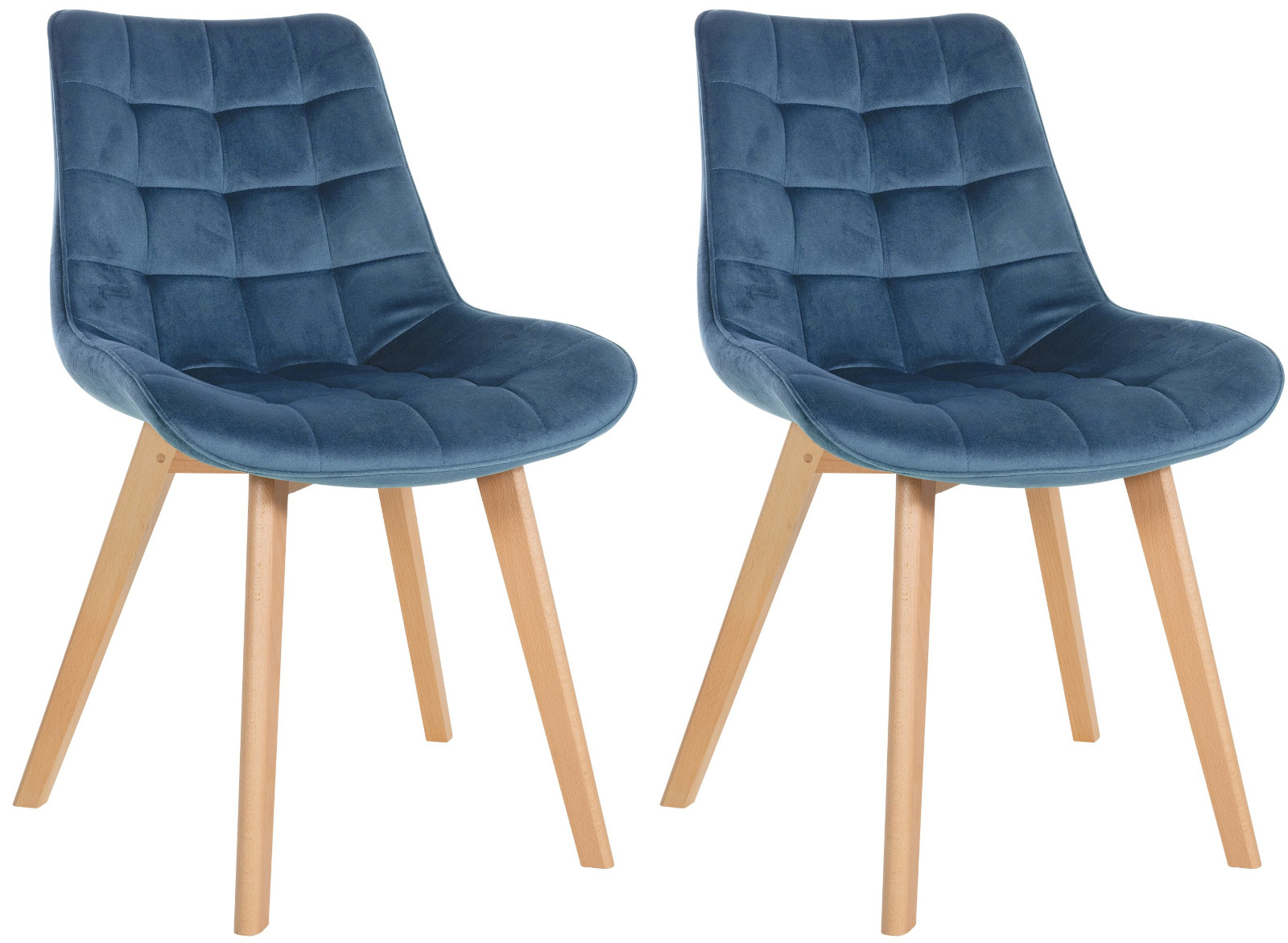 2er Set Stühle Brook Samt, blau