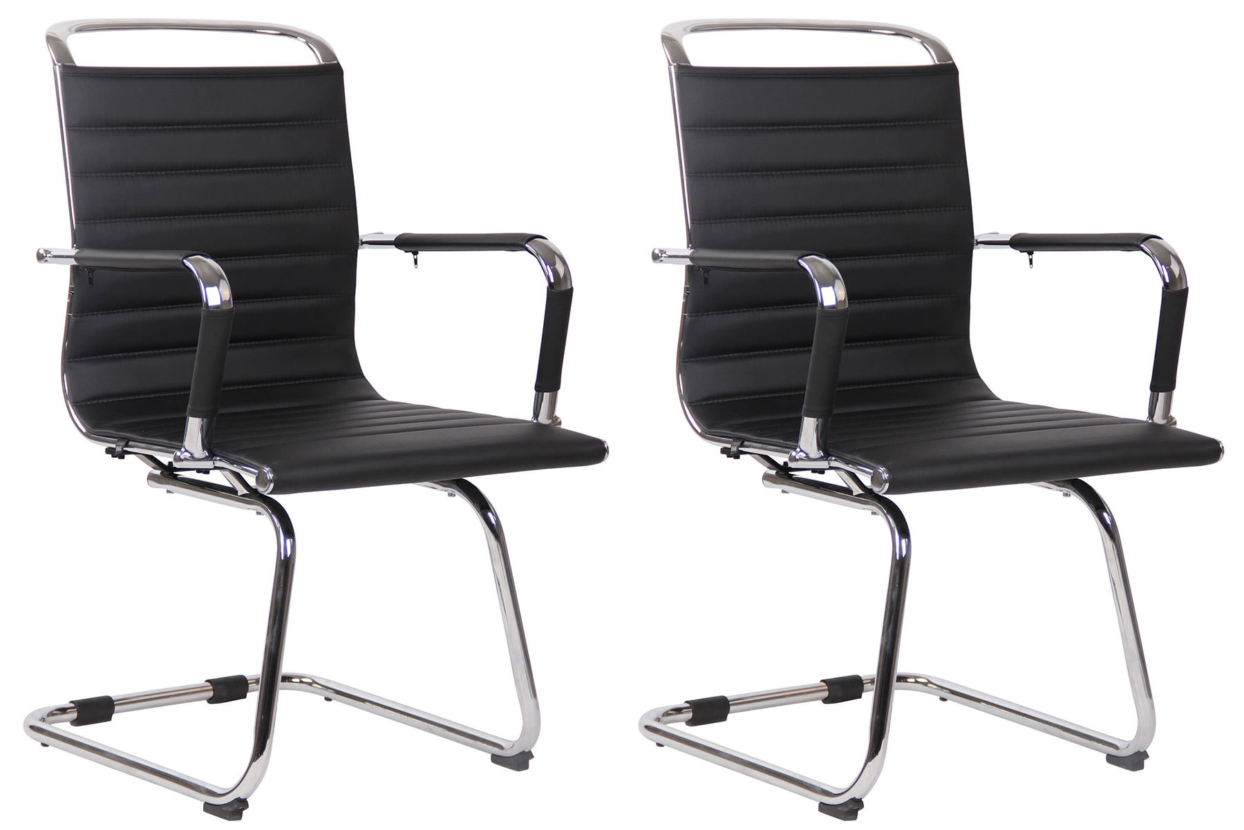 2er Set Besucherstühle Balve Kunstleder, schwarz