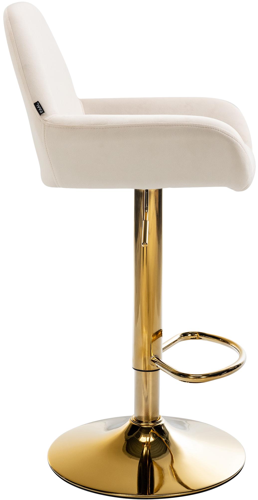 2er Set Barhocker Braga Gold Samt, creme