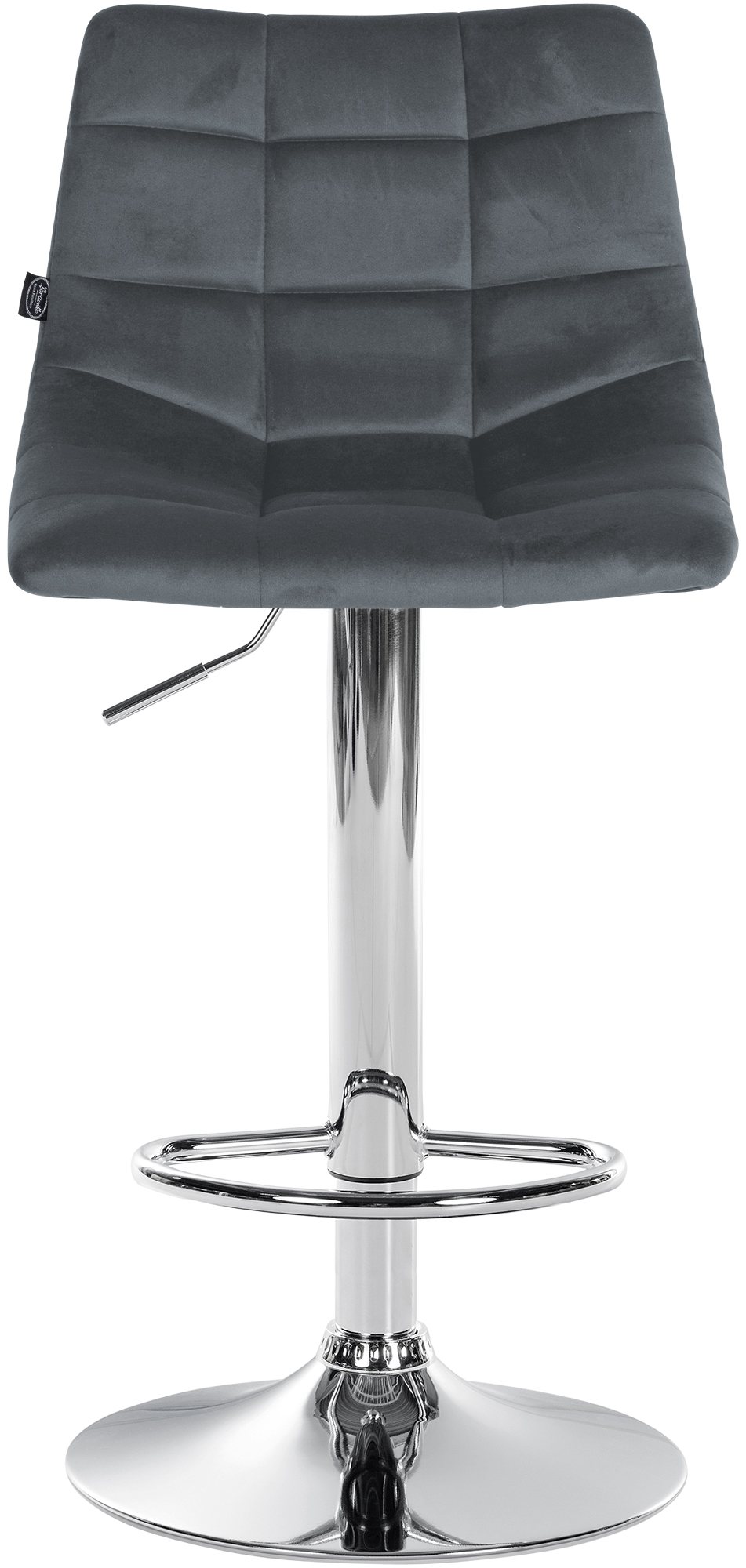 2er Set Barhocker Jerry Samt chrom, dunkelgrau