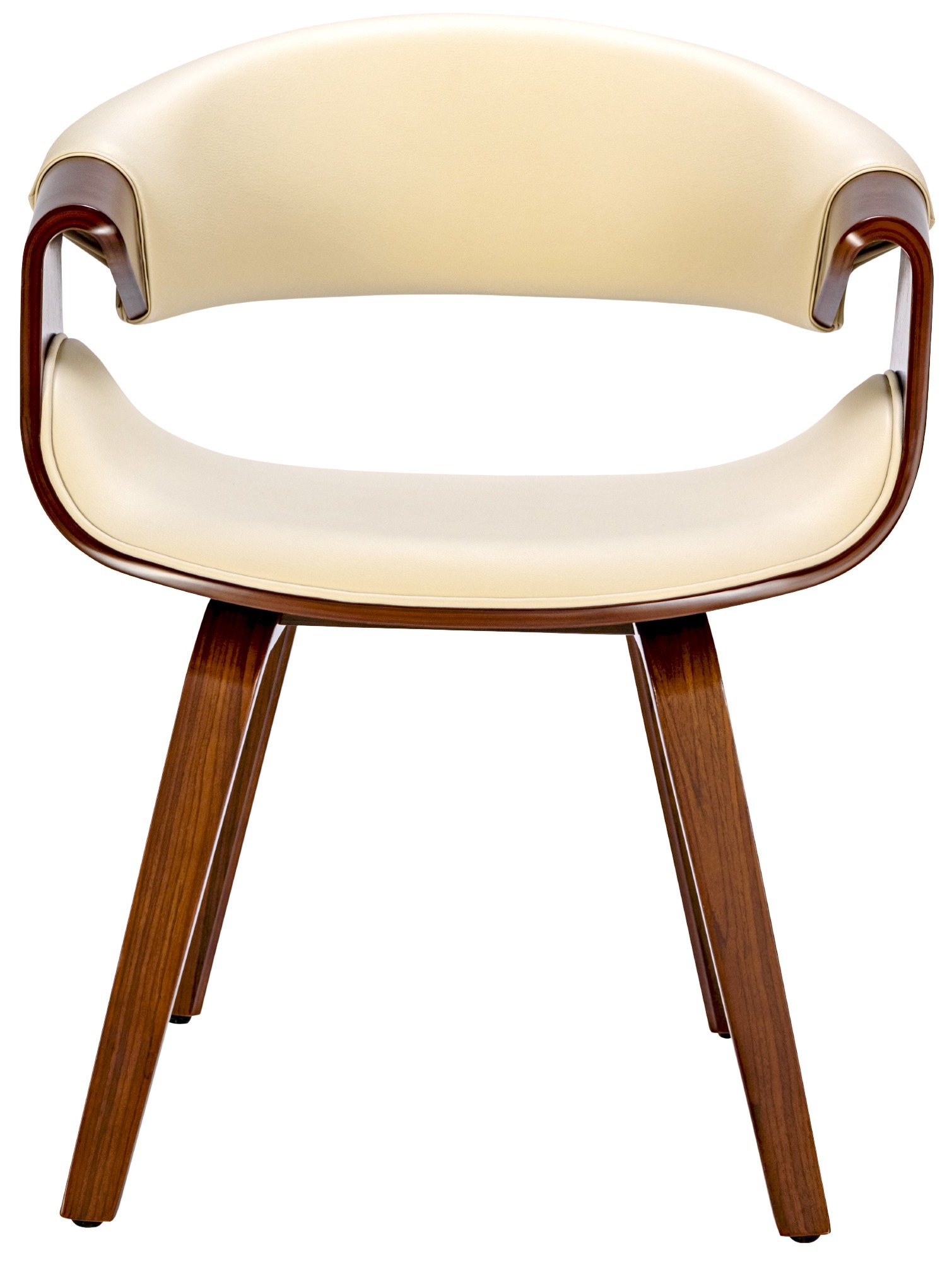 2er Set Esszimmerstuhl Foley Kunstleder, walnuss/creme