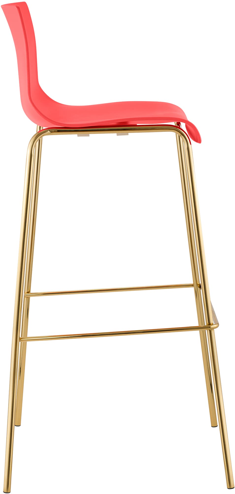 Barhocker Hoover Kunststoff 4-Fuß Gold, rot