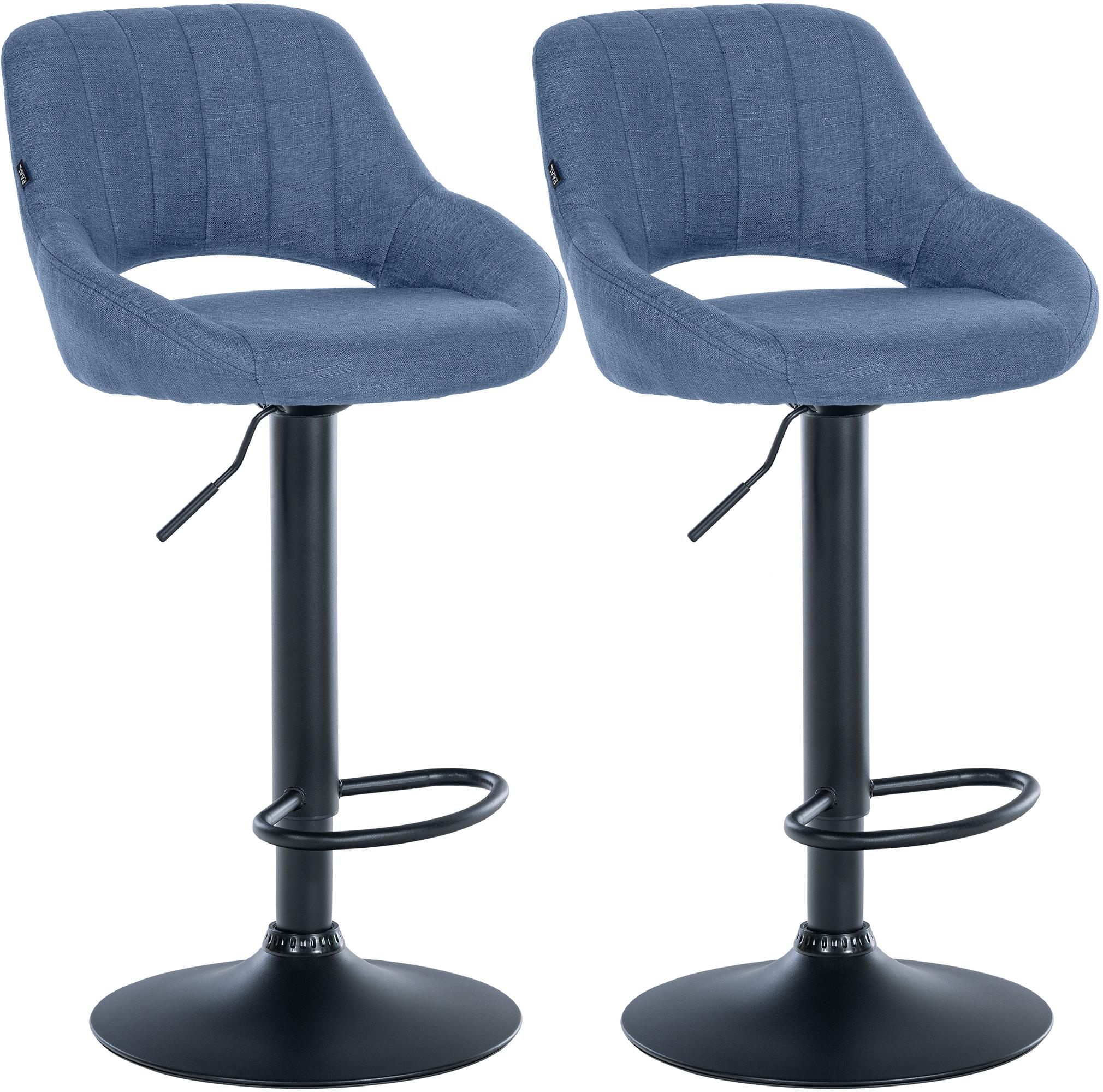 2er Set Barhocker Milet Stoff B, blau