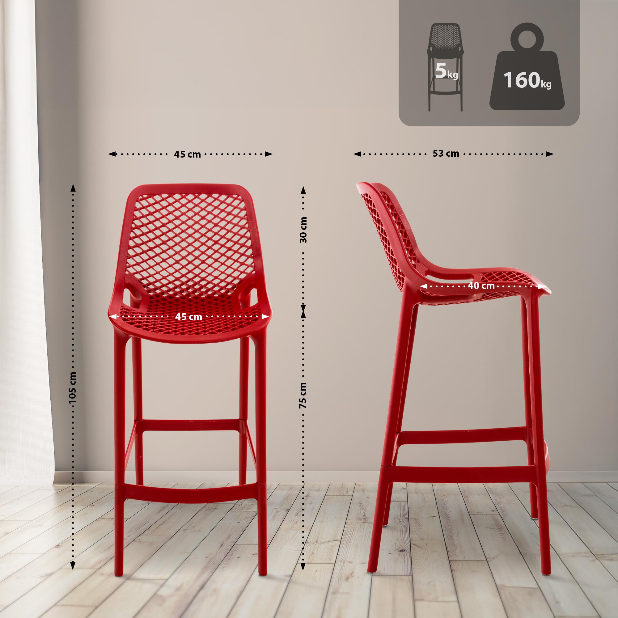 2er Set Barhocker Air, rot