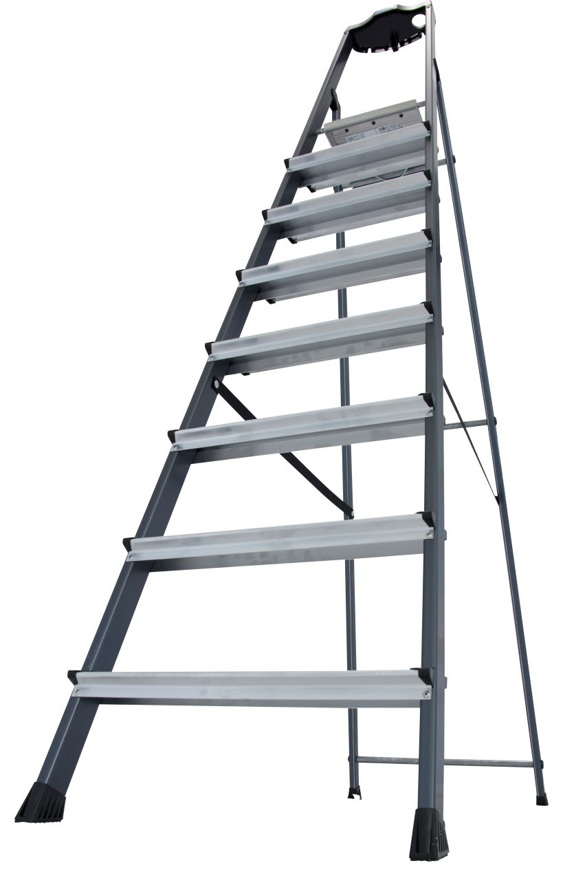 MONTO Stufen-Stehleiter Securo eloxiert, 1x8 Stufen