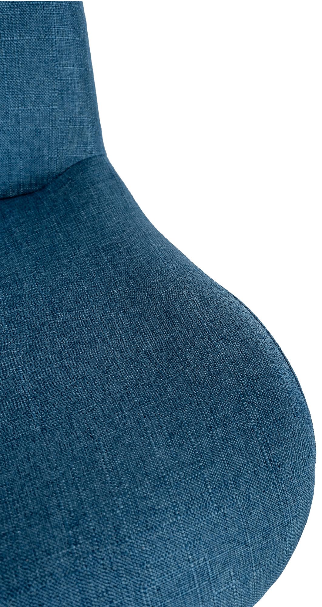 Barhocker Solon Weiß Stoff, blau