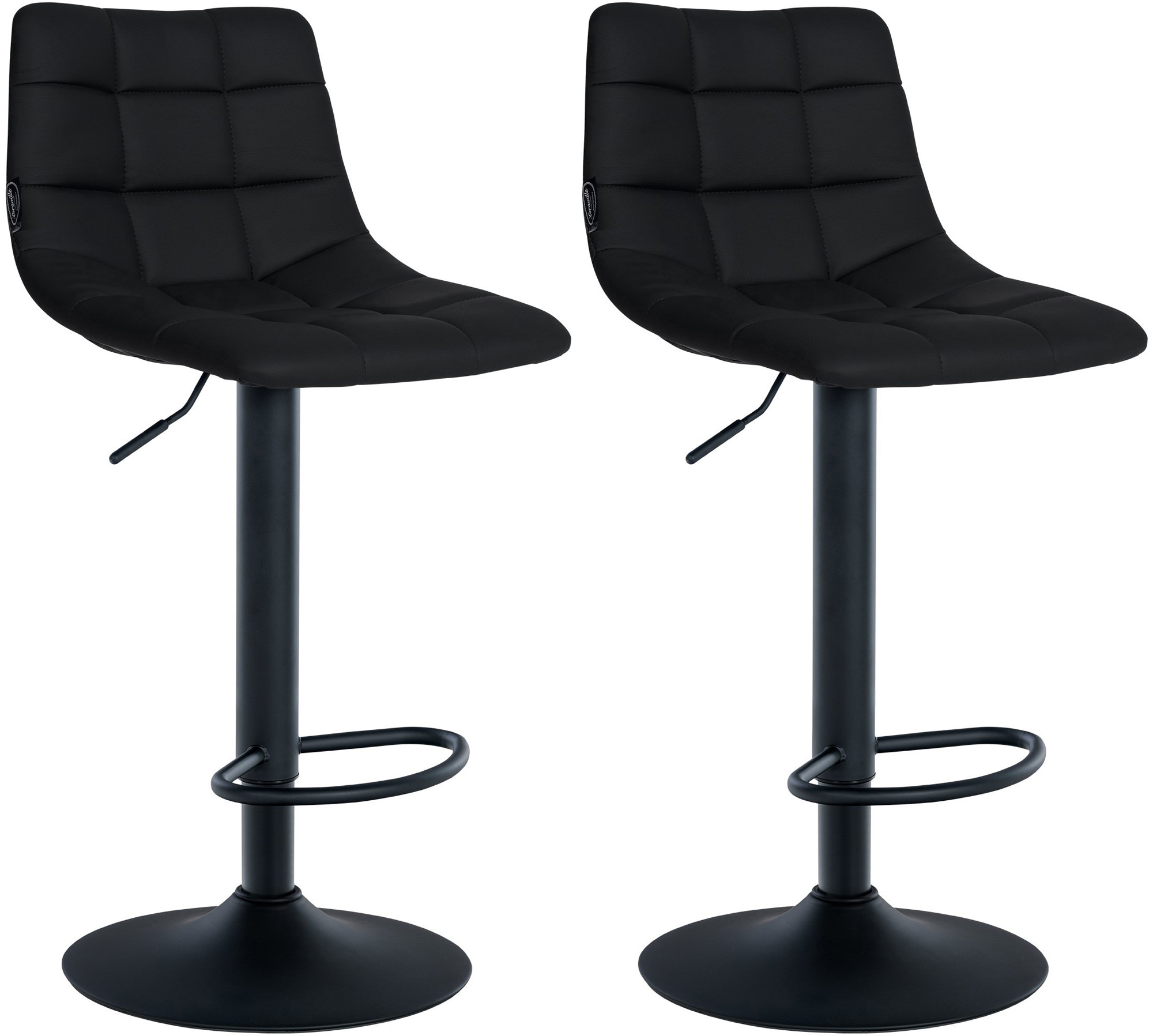 2er Set Barhocker Jerry Kunstleder schwarz, schwarz