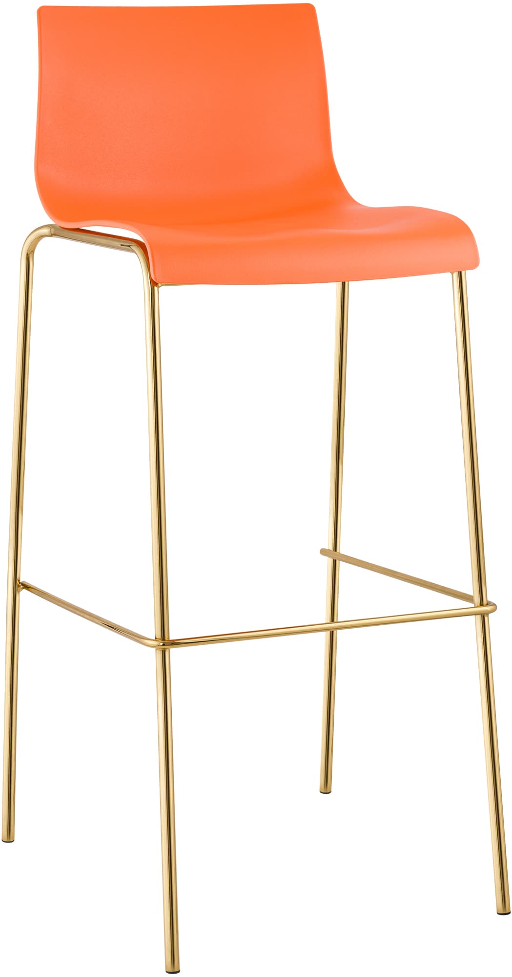 Barhocker Hoover Kunststoff 4-Fuß Gold, orange