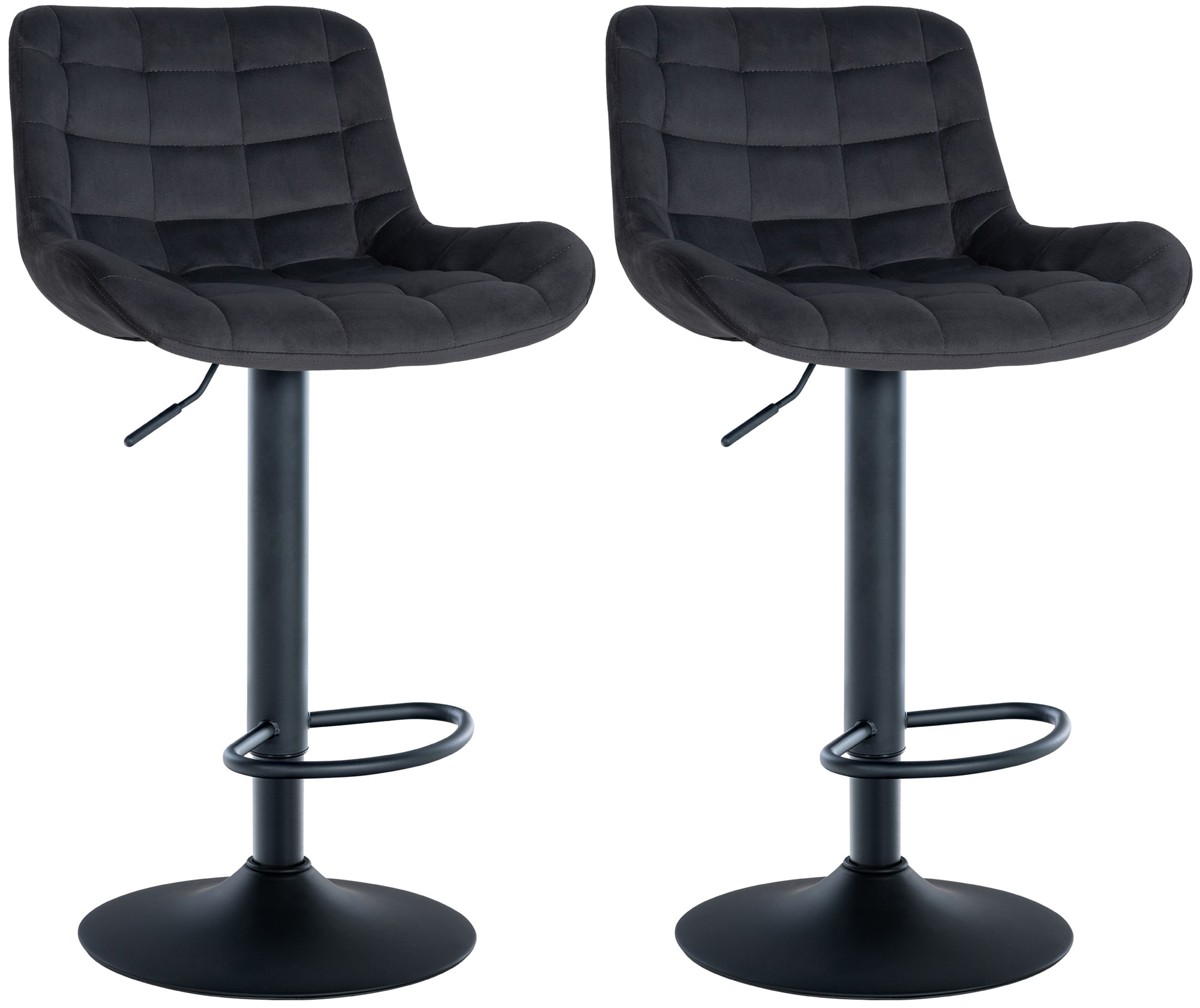 2er Set Barhocker Tover Samt, schwarz