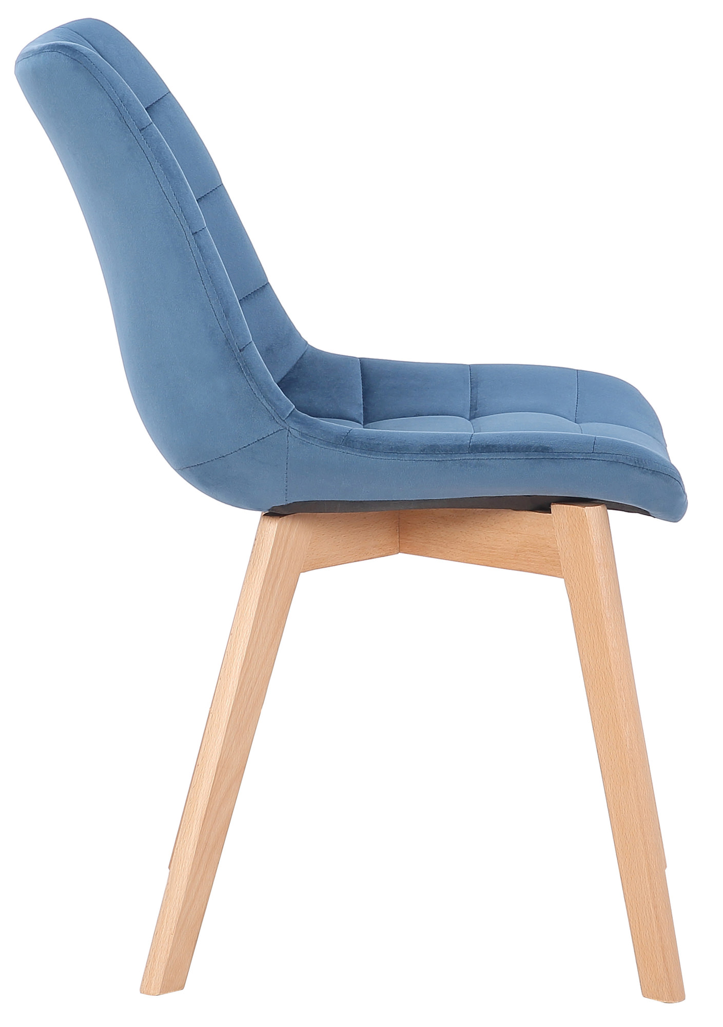 2er Set Esszimmerstühle Passaic Samt, blau