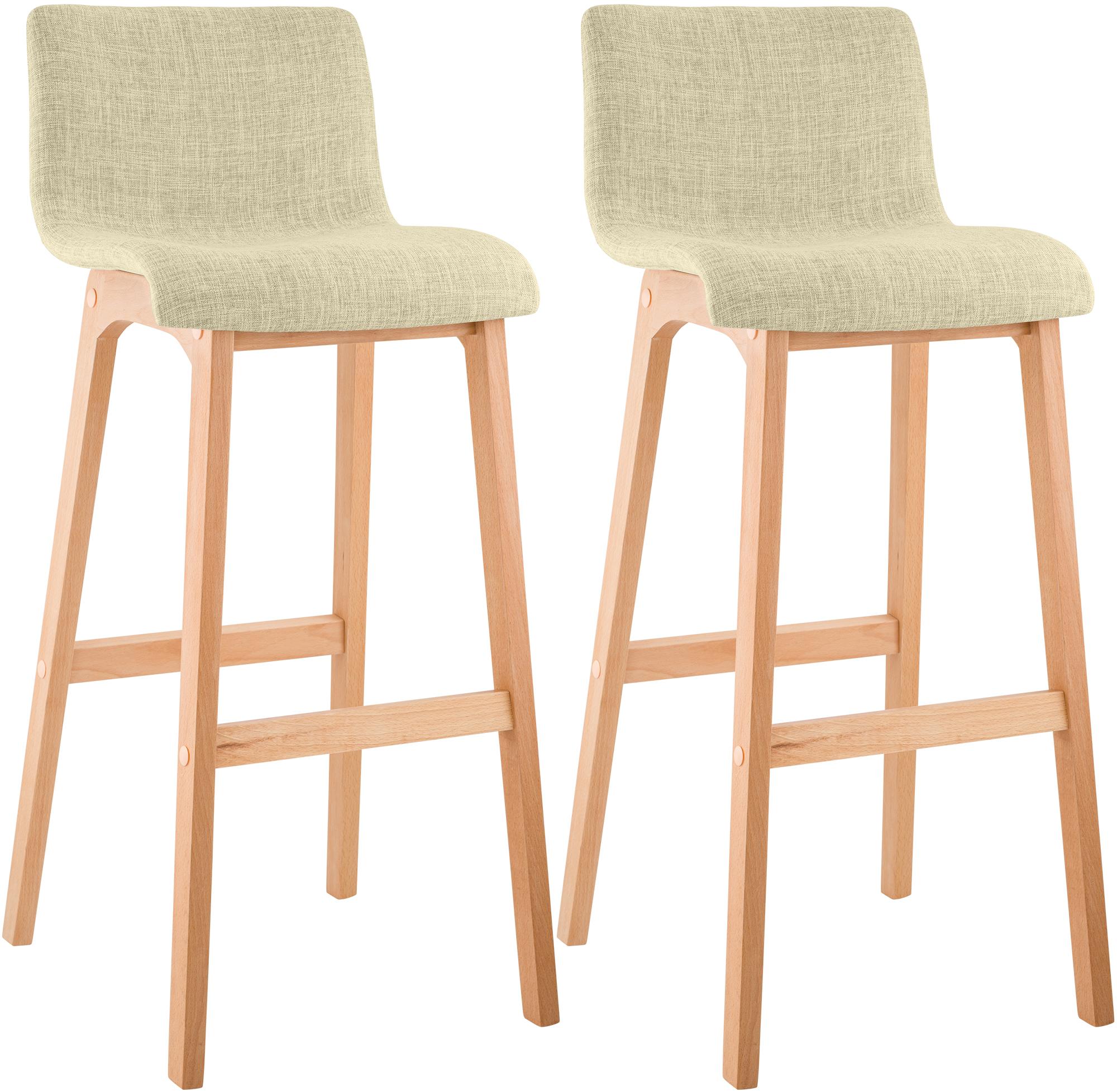 2er Set Barhocker Hoover Stoff Natura, creme