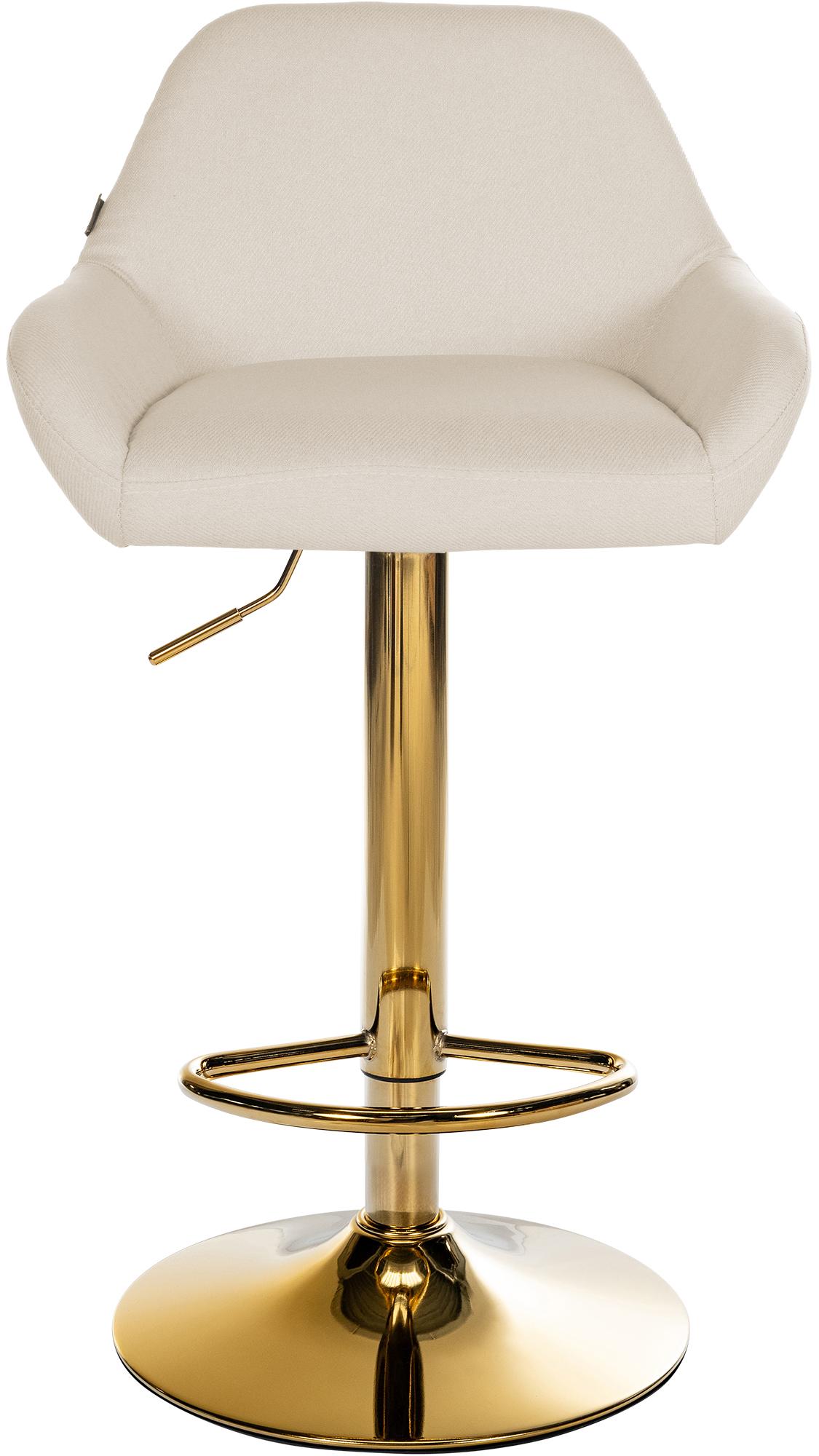 2er Set Barhocker Braga Gold Stoff, creme