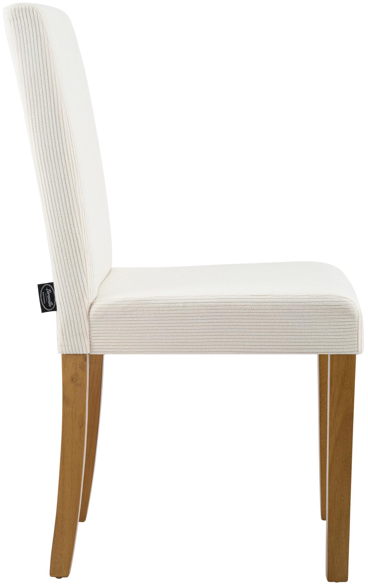 2er Set Esszimmerstuhl Ina Cord antik hell, creme